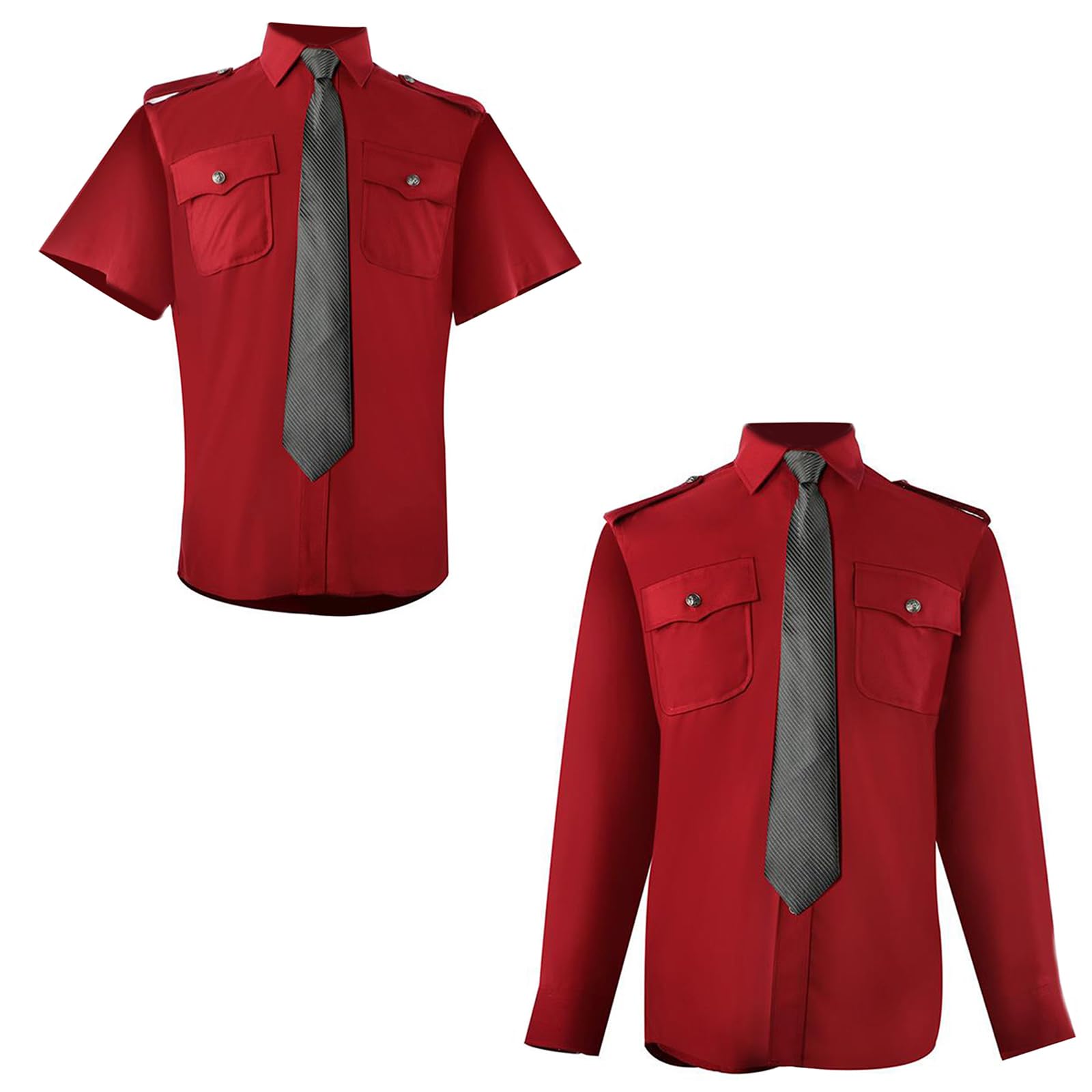 Camisa de trabajo clásica unisex con mangas cortas/largas, cuello de solapa, botones, uniforme de seguridad, blusa con bolsillos con solapa, camisa de oficina