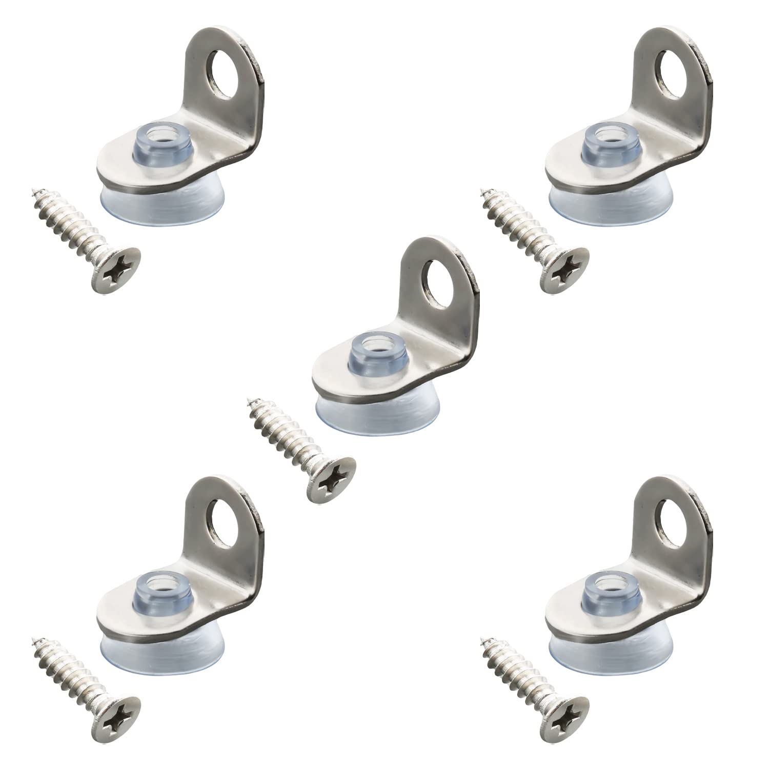 MroMax 30PCS Glass Shelf Bracket 0.71" x 0.55" x 0.47" Mounting Brace Supports with Chuck Wall Mount Silver Brushed Finish Fixing Clip Bracket