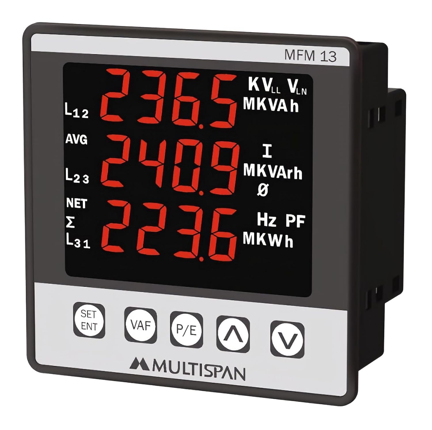 Multispan MFM-13 Three Phase Multifunction Meter 96 x 96 x 54