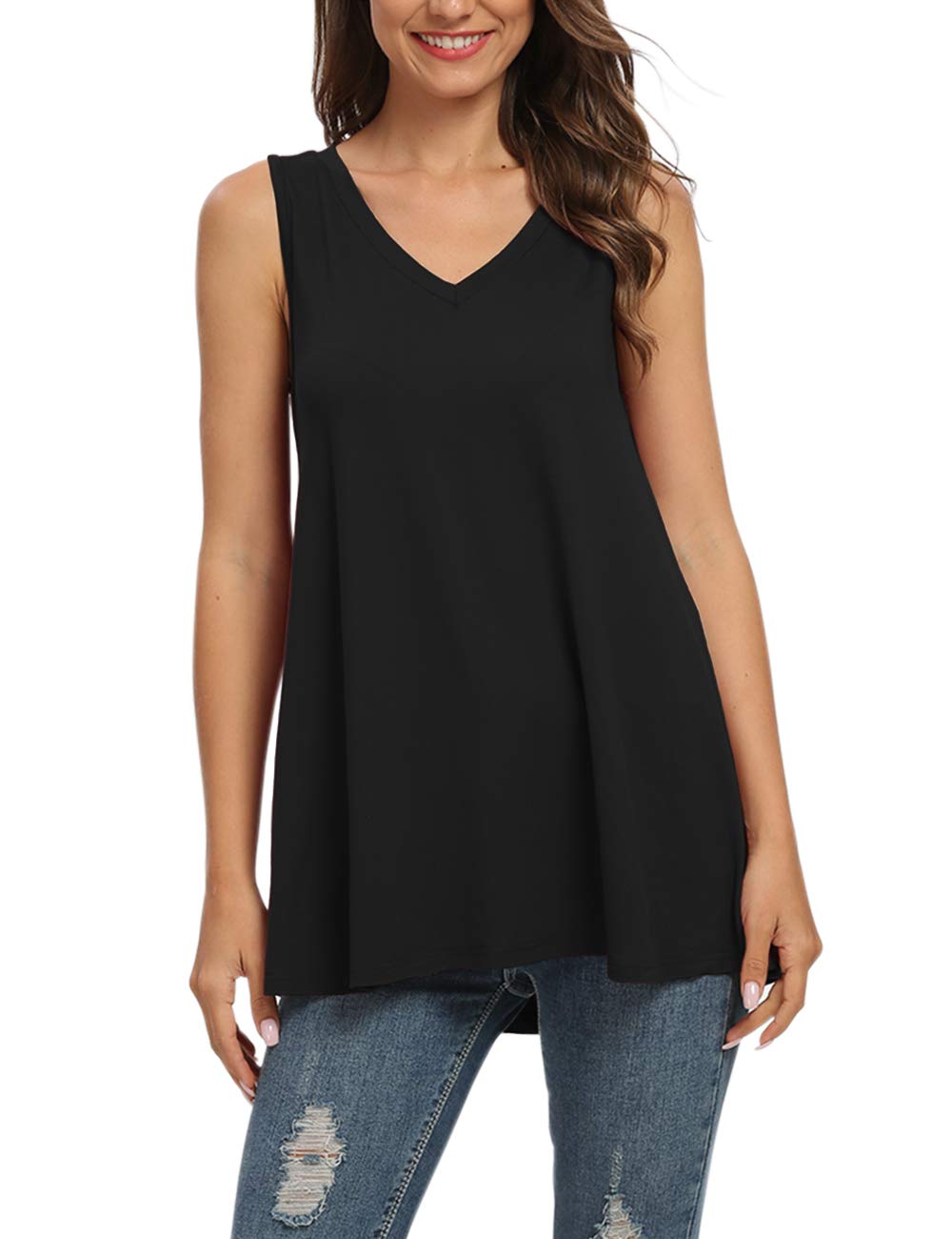AUSELILY Ropa de Mujer Verano Casual Mleeveless V-Camiseta Túnica de Blusa