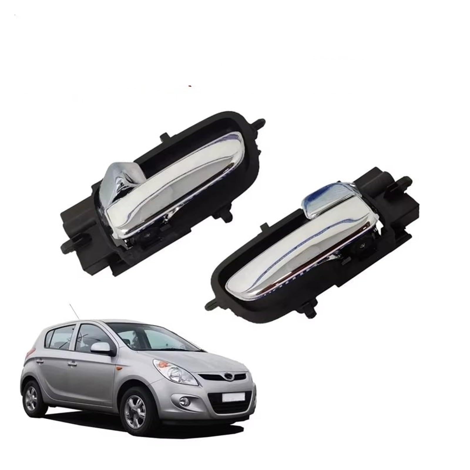 Nhsijpo Automotive Interior Door Handle for Hyundai for I20 2008-2015 Left/Right Chrome Inside Interior Door Handle 82610-1J000,82620-1J000(1Pair)