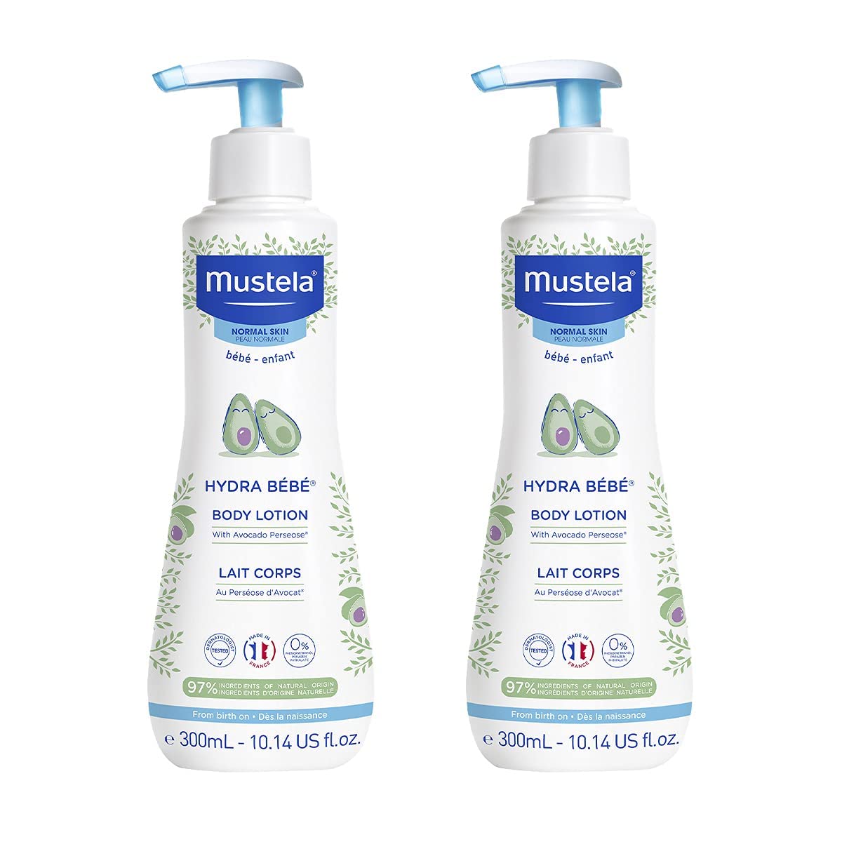 Mustela Hydra Bebe Body Lotion - Daily Moisturizing Baby Lotion with Natural Avocado Jojoba Sunflower Oil Various Sizes