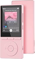 Aiandcc 64GB MP3 Player Bluetooth 5.3 HiFi Sound, 2.4" Screen Speaker Recorder FM Radio, 56H Battery Expandable 128GB Pink