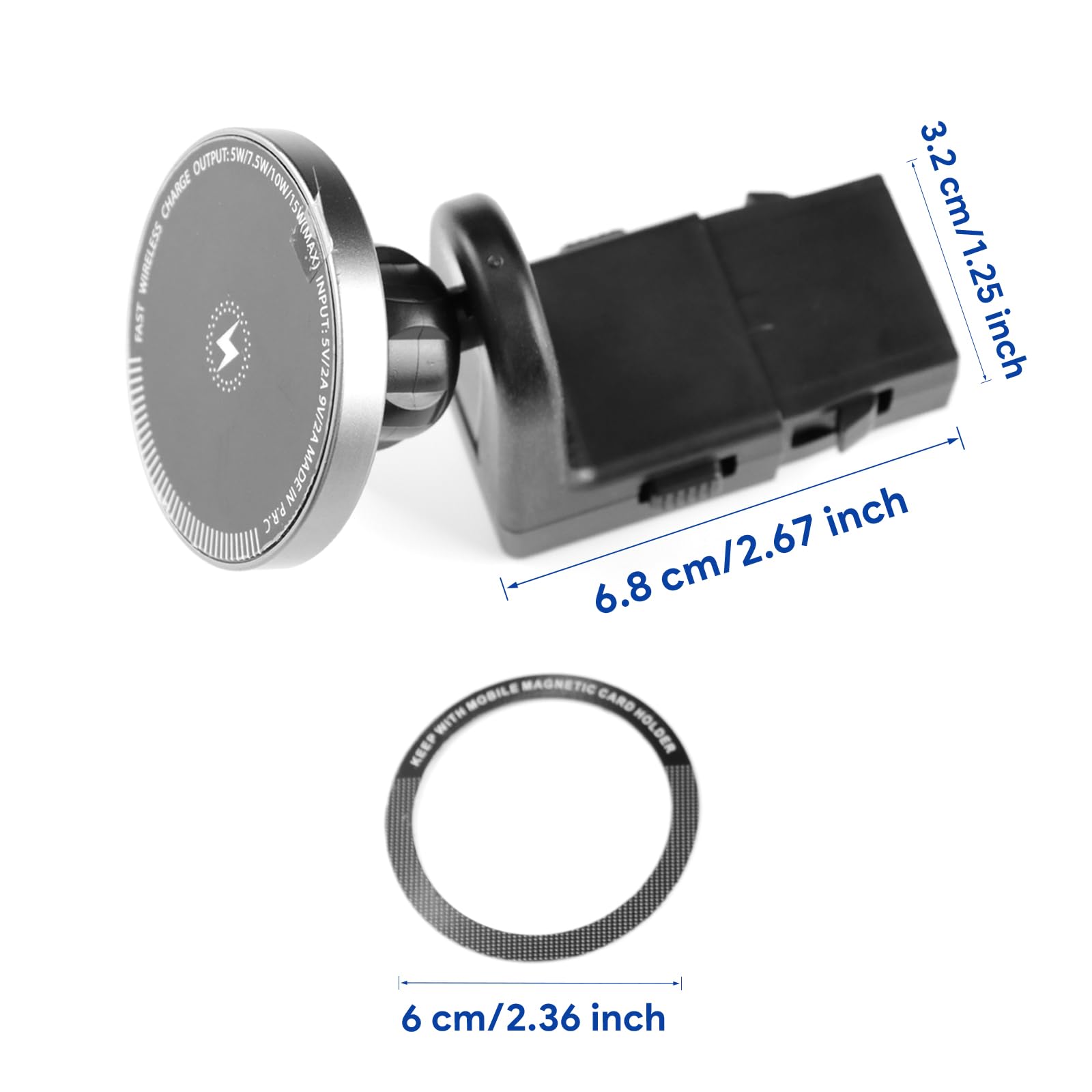 KUNGKIC Supporto per tablet da auto per BMW X3 X5 X6 I20 G05 G06 G45 G60 G61 G70 Mag-Safe supporto magnetico per auto (B(caricatore wireless)