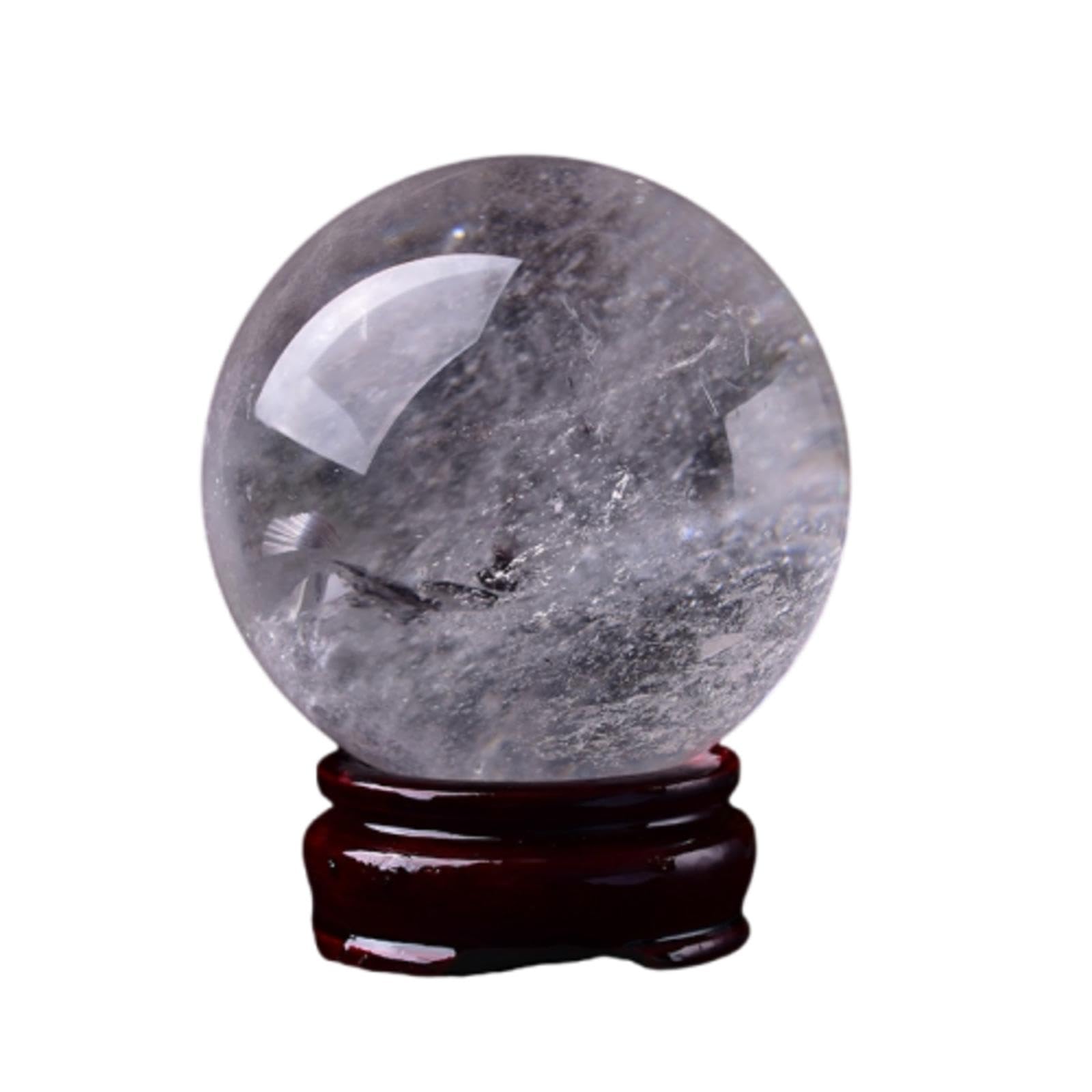 MDBJTCYZN White Crystal Ball Transparent Ornaments raw Stone Polished Home Auspicious Office Crafts,A-40mm