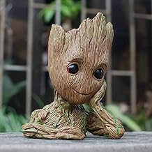 JOYLAND Baby Groot Succulent Pot Marvel Hero, Decorative Flower Pot Pencil Pen Holder Gift for Kids, Groot Vase Pot for Living Room, Table Decor, Balcony, Office/Home Decor (Thinking Groot)