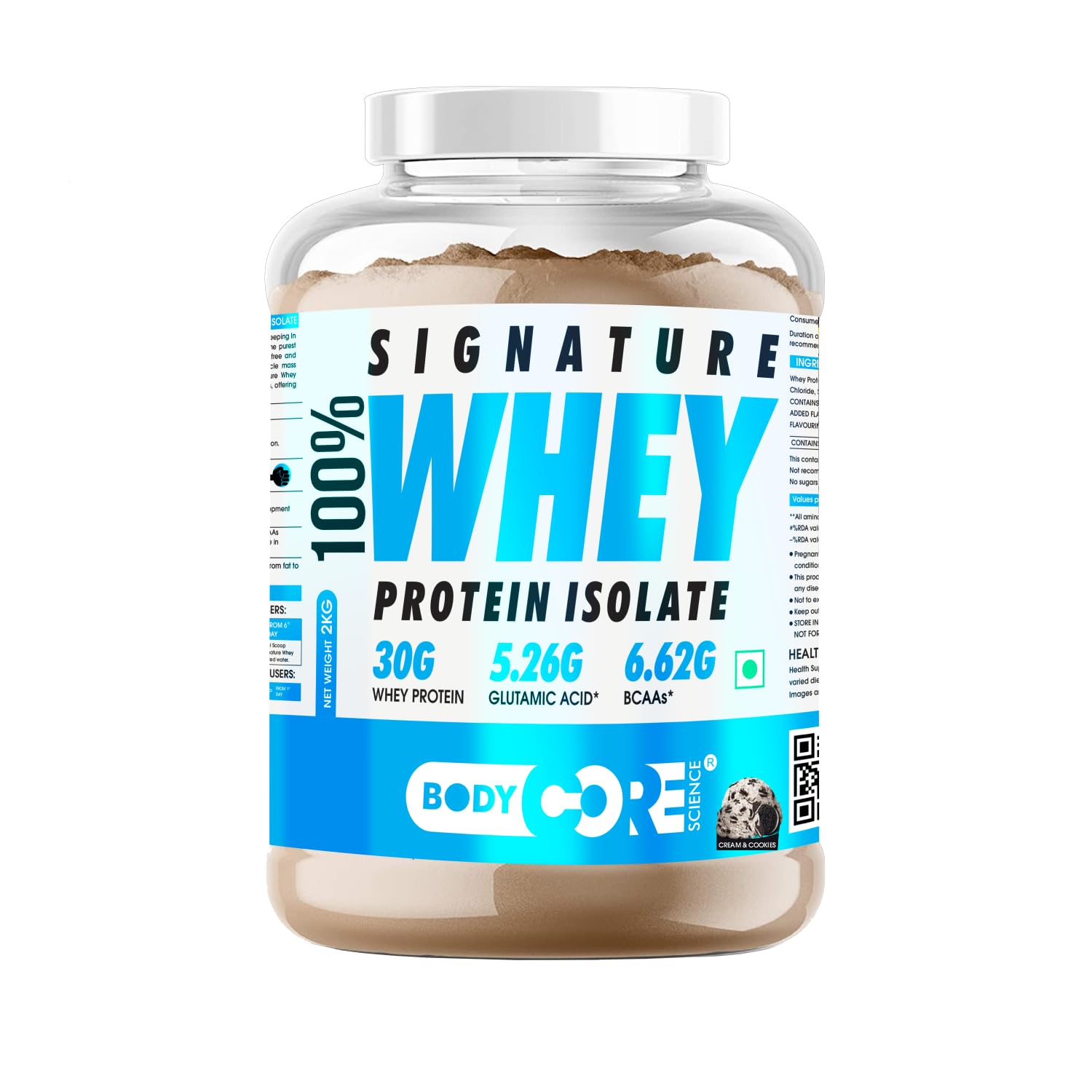 Body Core Science Signature 100% Whey Protein Isolate -2 Kg (Cream & Cookies)