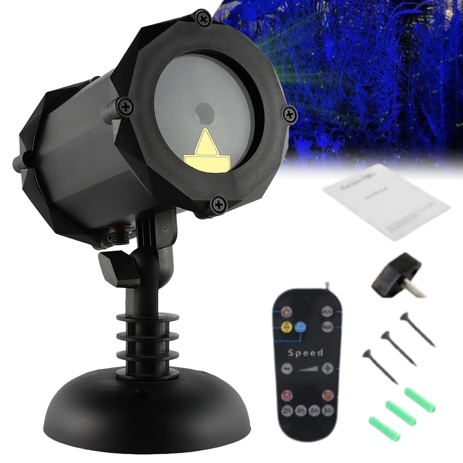 Proiettore Stellare Firefly con Luci da Giardino, Proiettore Mobile per Esterni con Telecomando, Angolo di Proiezione Regolabile a 135°, Impostazioni Timer, Faretto Paesaggistico Firefly