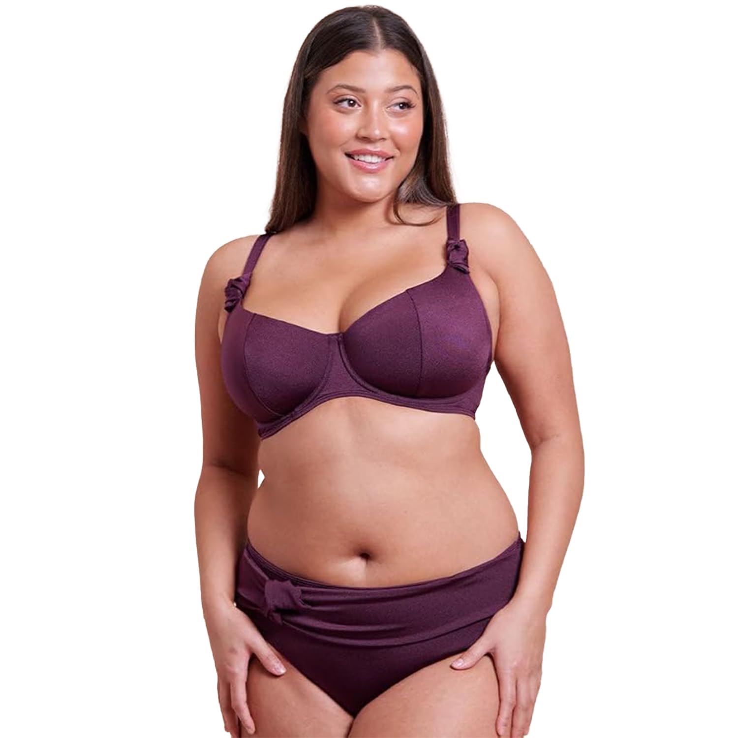 Curvy Kate Beach Bliss Scooped Balcony Bikini Top - Mulberry Purple