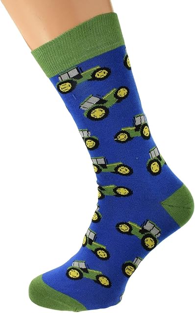 Mad about Tractors Farmer Woven Design Adult Socks UK 5-12