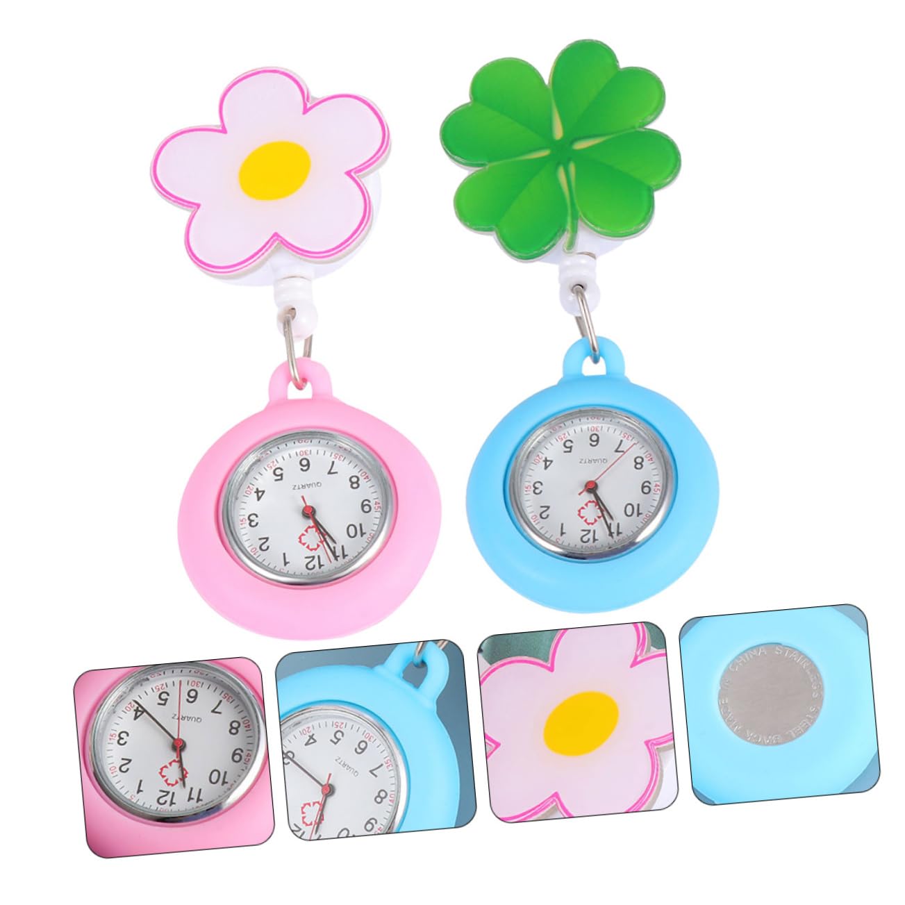 SHERCHPRY Mesa de Enfermera Reloj Medico Colgante Fob Reloj Mujer Accesorios enfermeria relógio Digital de Bolsillo de Enfermera Digital retráctil ：，：