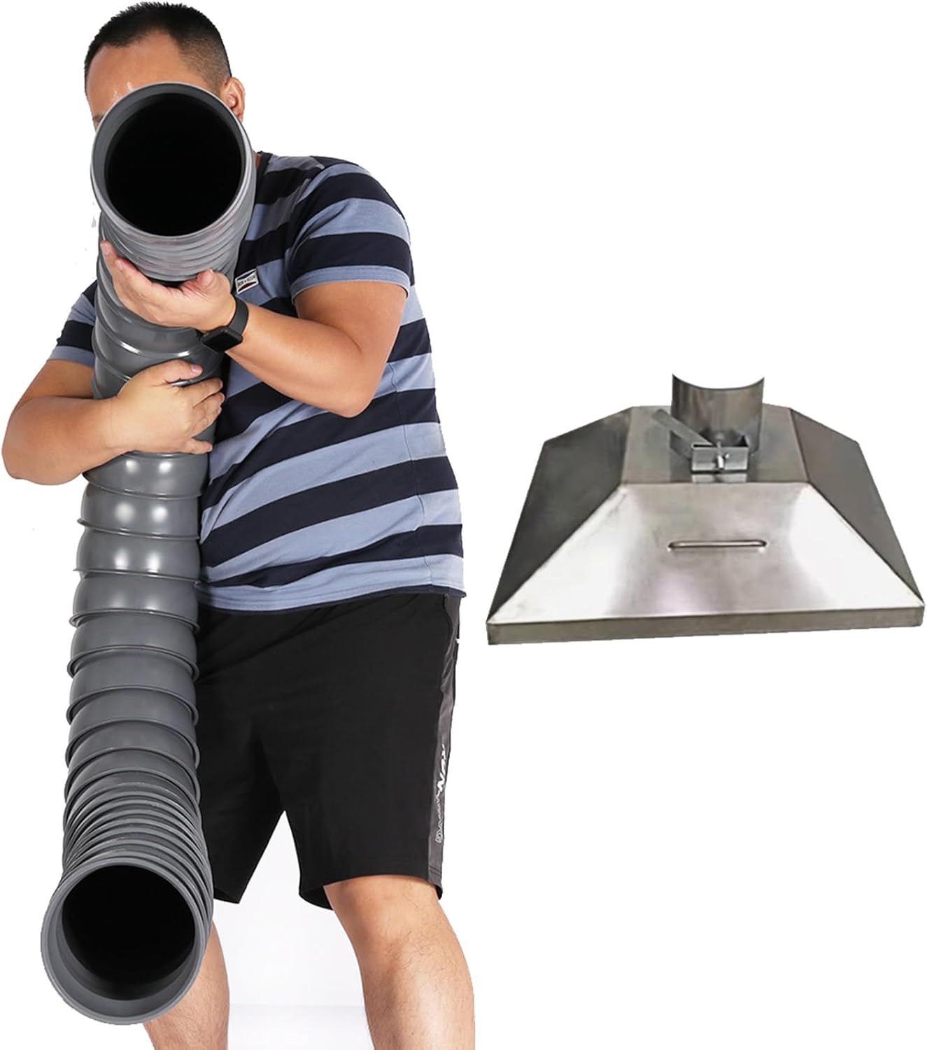 3 5 8 10 Ft Long Fume Extractor Arm, Exhaust Vent, Extractor Fume Hood, Dust Extractor Air Intake Cleaning Tube/Flexible Duct Collector Arm with Hood
