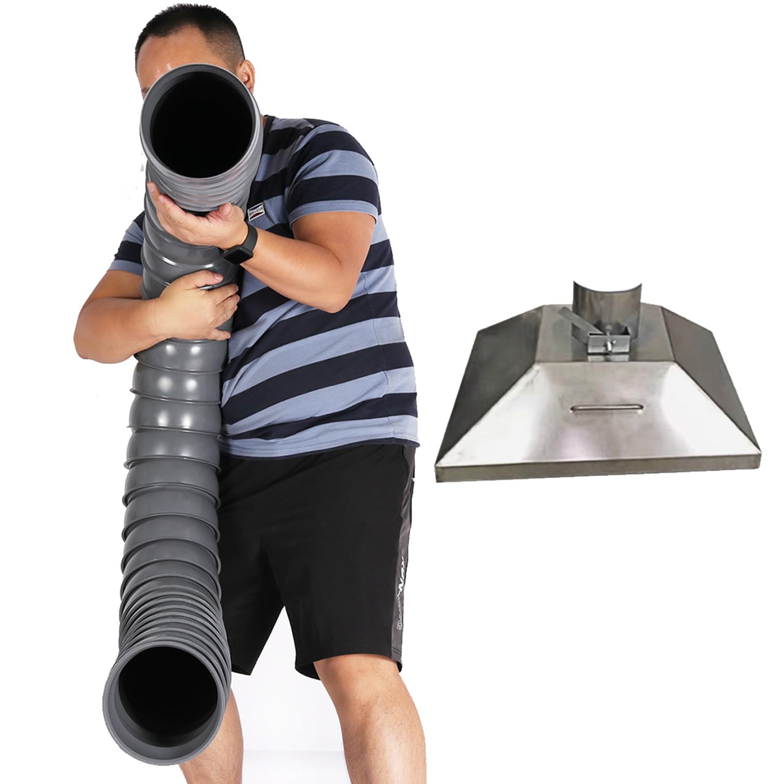 Tubo Flexible Tubo Secadora Brazo Extractor De Humos, Conducto De Ventilación, Campana Extractora, Tubo De Limpieza De La Entrada De Aire del Extractor De Polvo(L 2m/6.5 ft,ID 200MM/7 7/8 In)