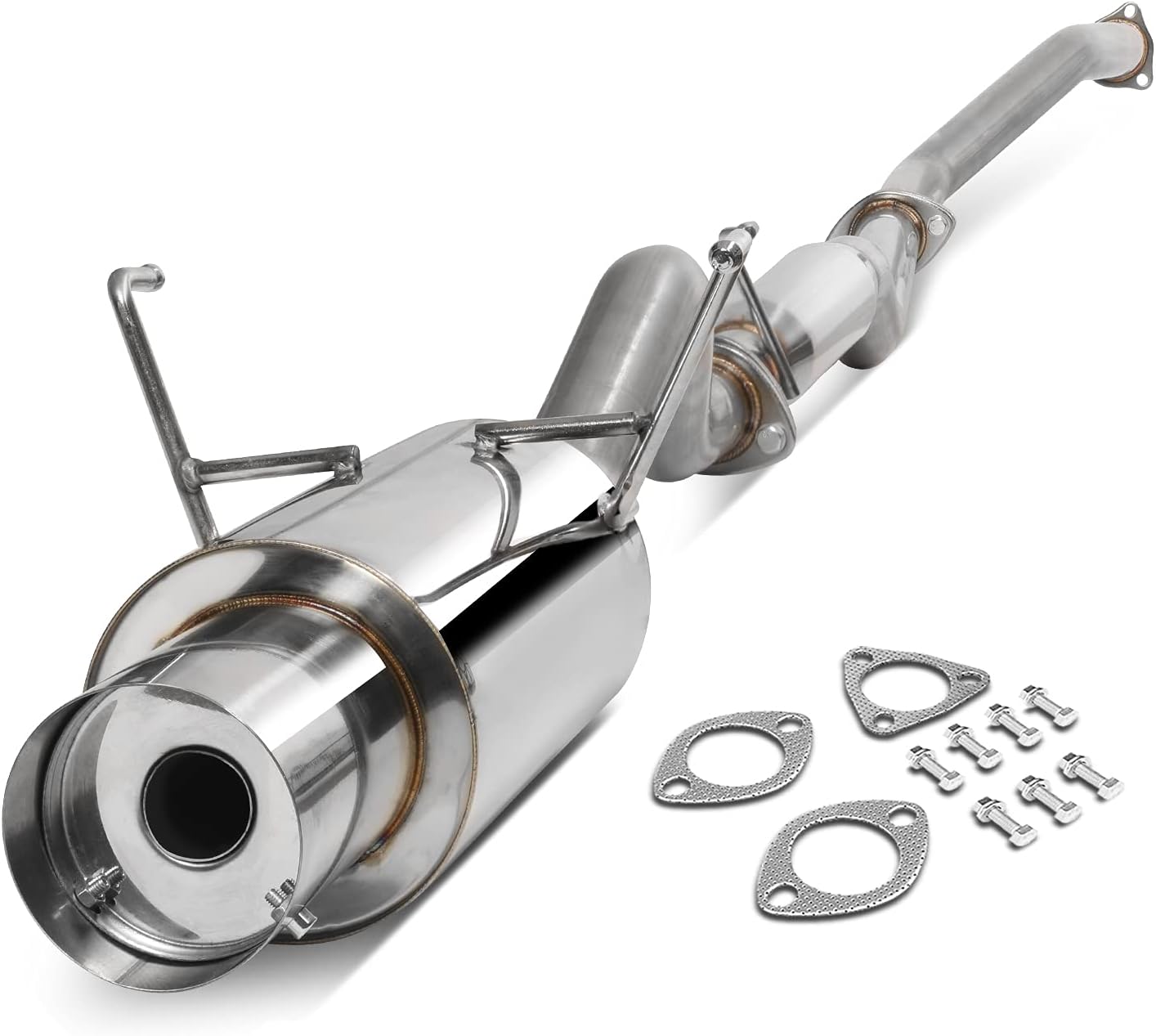 Auto Dynasty 4" Round Cat-Back Exhaust System for 2001–2005 Honda Civic EX