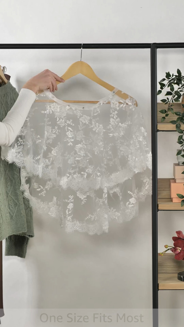 Ayliss Châle De Mariage En Dentelle Brodée Pour Femmes - Étole Élégante Soirée Bal Et Fête