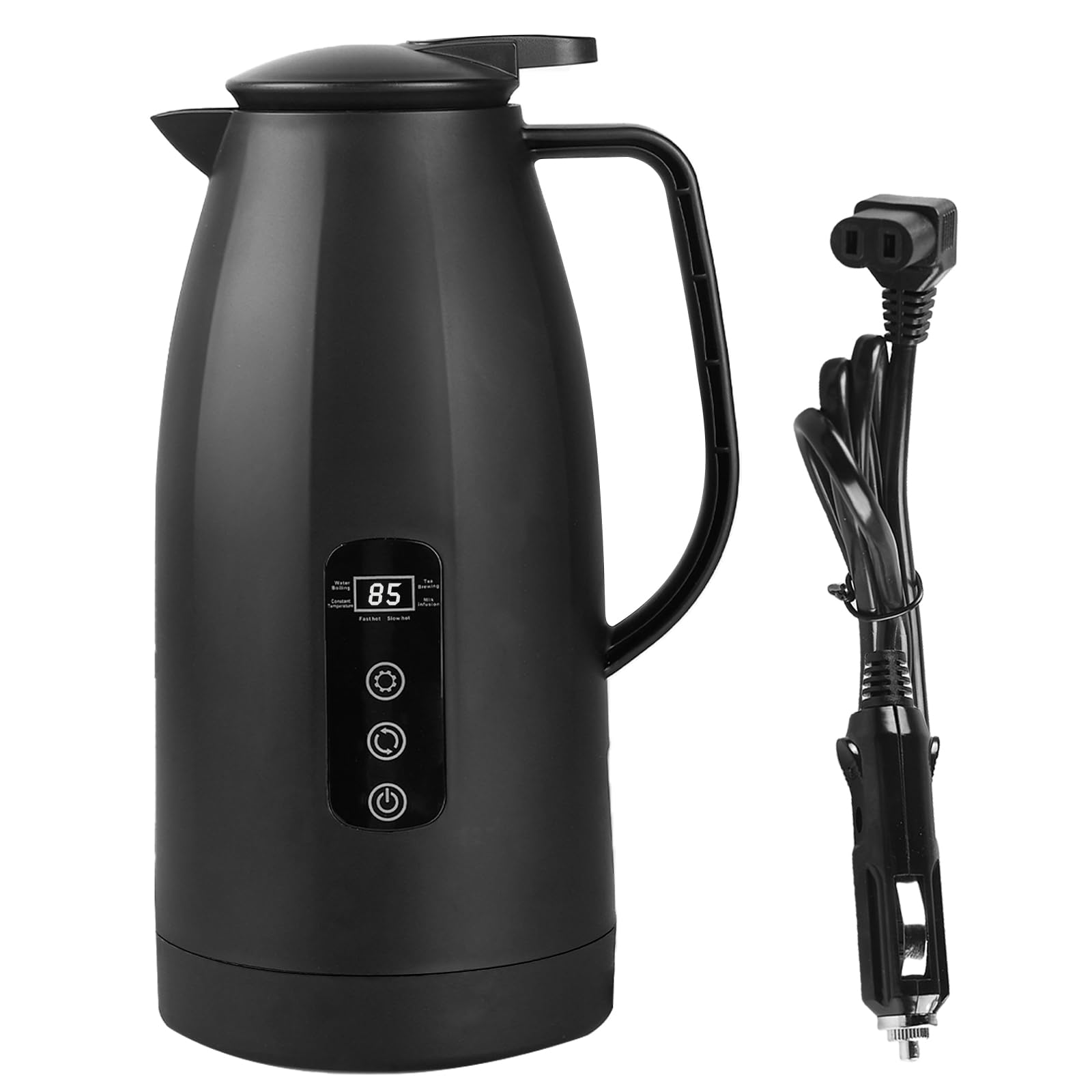 Hervidor eléctrico de acero inoxidable de 12 V-24 V 1,2 L con enchufe para encendedor de cigarrillos de 24 V, calentador de agua portátil para café, té, viajes, camping, camión