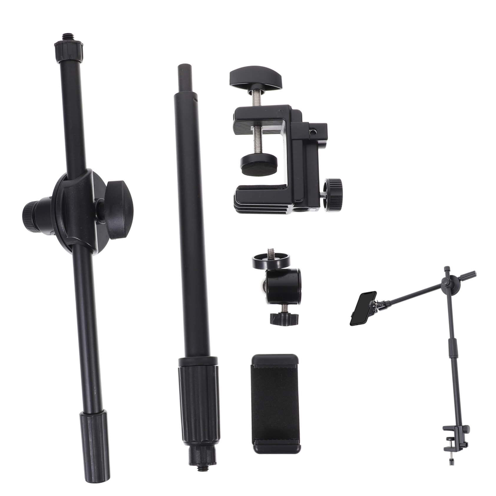 Mikinona Soporte para Teléfono Celular Ajustable 360 Ángulos Brazo Articulado Flexible de ABS y Metal para Escritorio en Momentos de Ocio