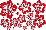 Couleur Rouge ADP Adhésifs Lot de 13 Stickers Hibiscus Couleur Rouge