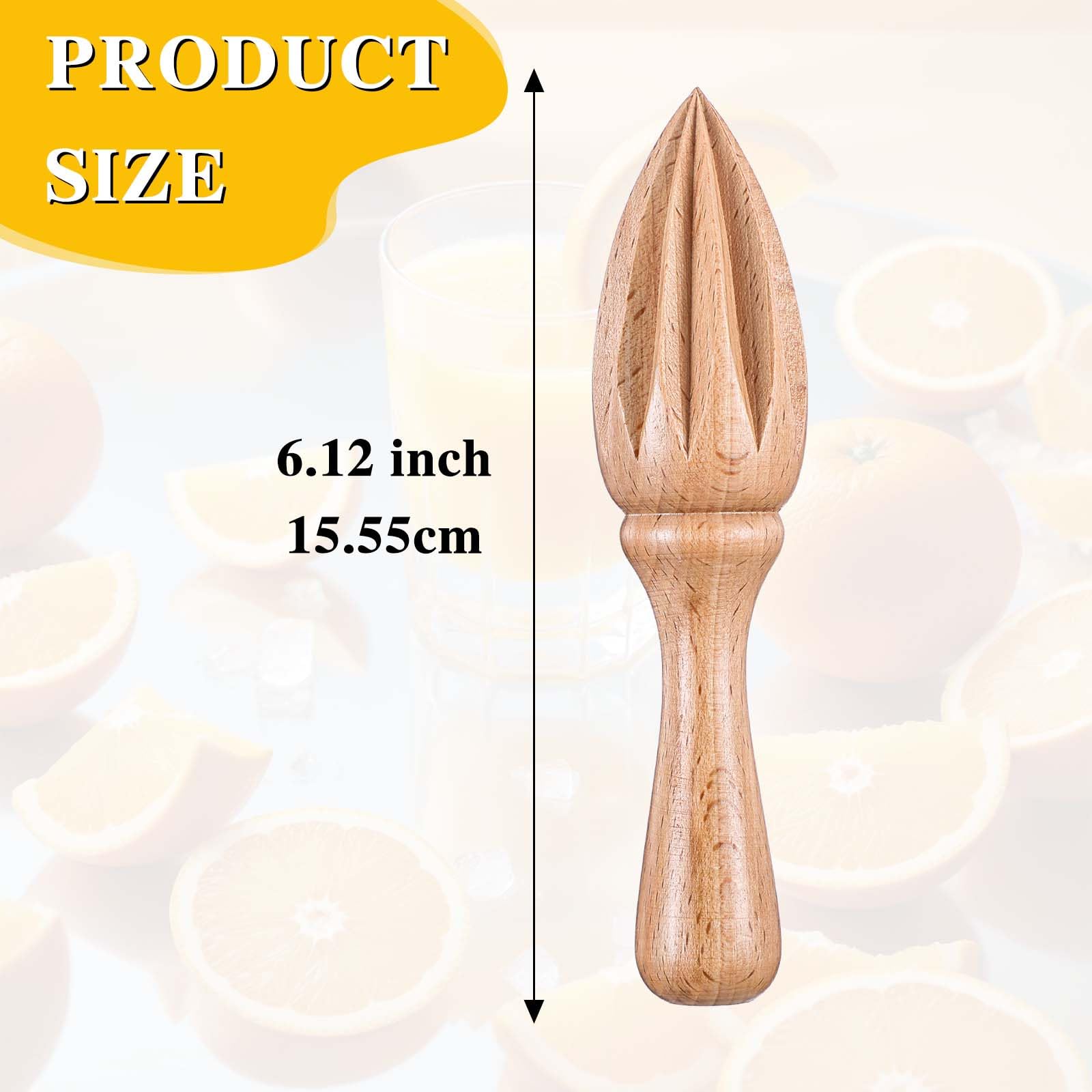 COMNICO 2 Pcs Wooden Citrus Reamer Wood Handheld Hand Citrus Lemon Juicer Easy to Hold Kitchen Juicing Tool Manual Fruit Orange Lime Lemon Juice Reamer Extractor for Daily Home Bar Cafe Restaurant Use