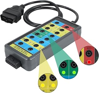 OBD2 Breakout Box Powerful OBDII Protocol Detector Communication/Power/Ground Detection Breakout Box 16-Pin CAN Breakout Box Automotive with OBD2 Scanner Connector, 4mm Banana Jack, 35-inch Cable