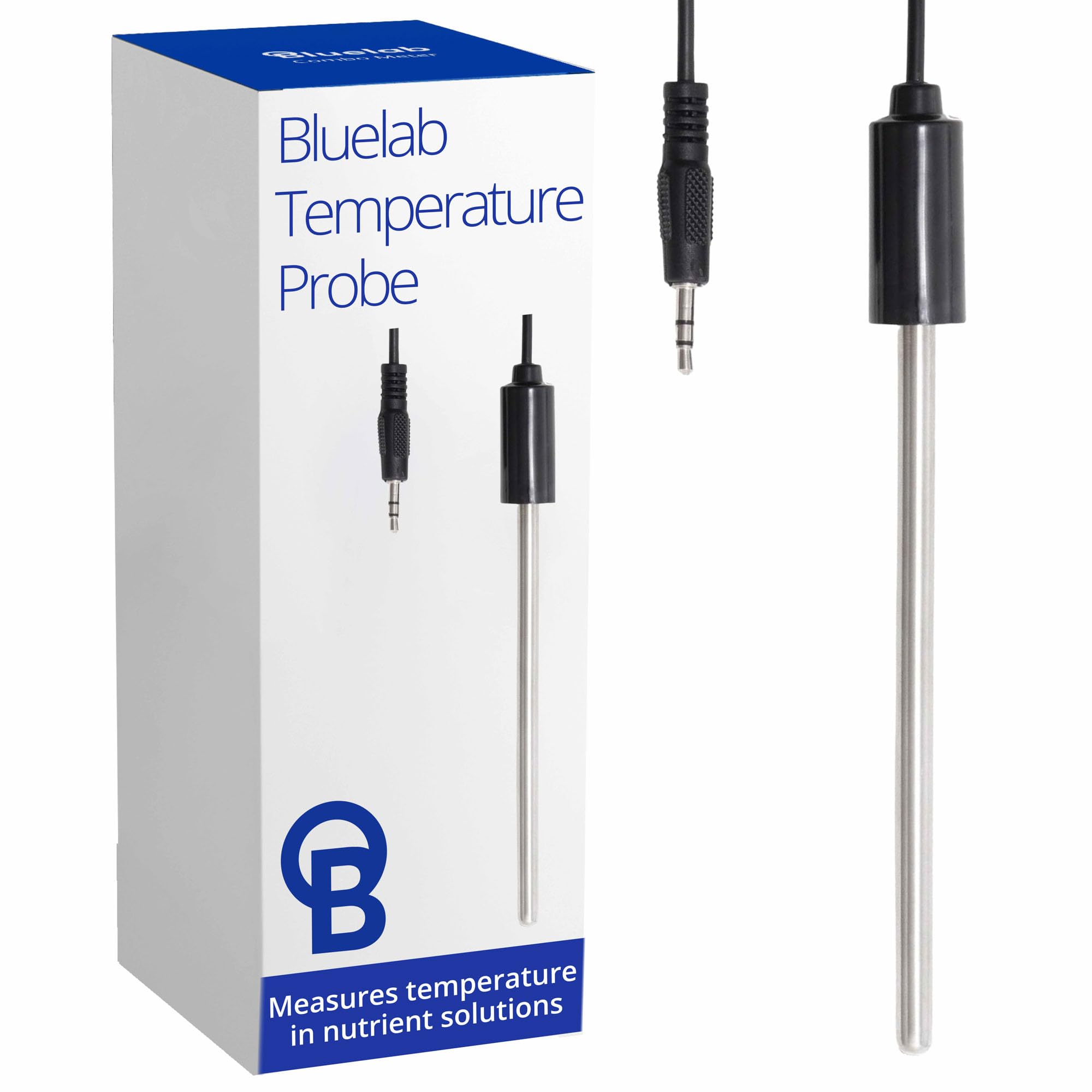 Bluelab PROBTEMP Temperature Probe in Water, Replacement for ATC Adjustments (used with Bluelab Controllers), No Calibration, Tool for Hydroponic System and Indoor Plant Grow