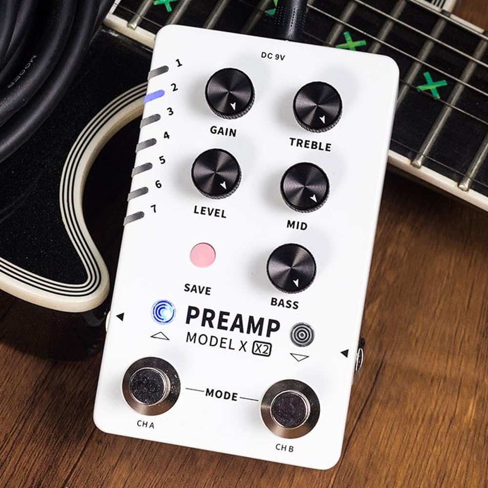 PREAMPLIFICADOR MODELO X2 Efecto, escenario frontal digital simple, guitarra bajo doble paso pin simple