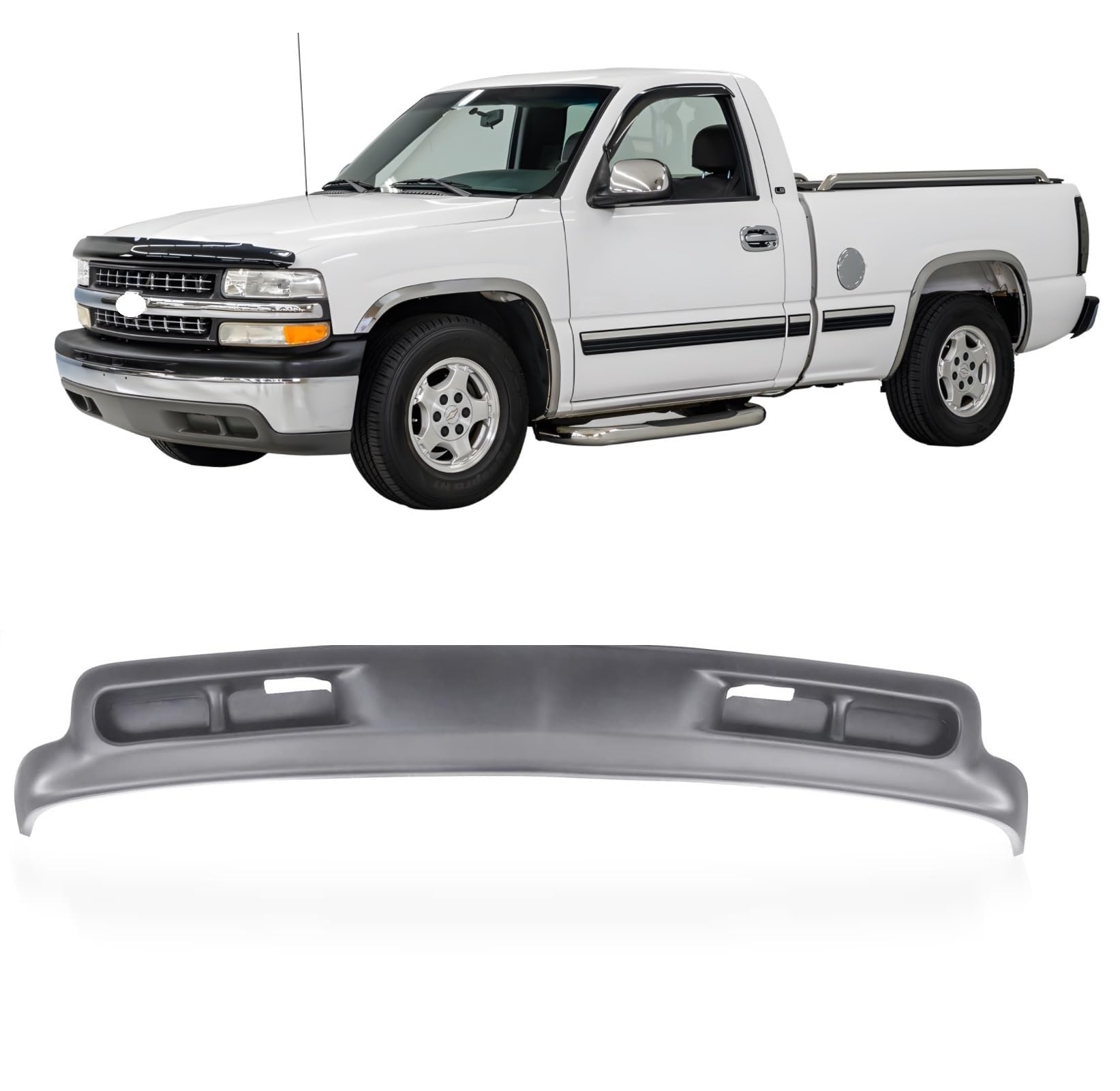 Perfit Liner Front Bumper Lower Valance w/o Holes Compatible With Chevrolet 1999-2002 Silverado 1500 2500 3500 & 2000-2006 Suburban/Tahoe 15199825