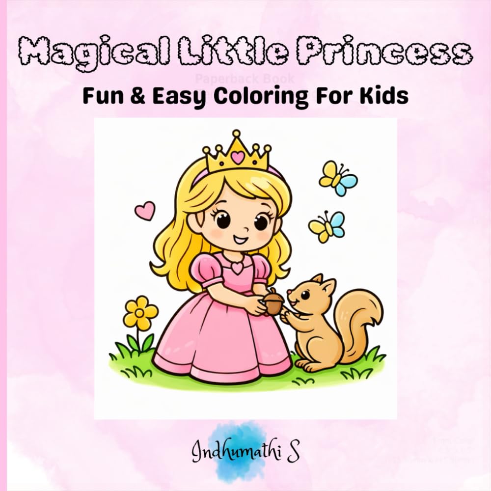 Magical Little Princess: A Fun & Easy Coloring for kids
