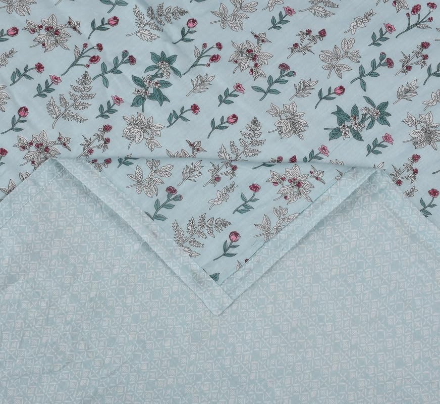 Image of Florida Diva Cotton Reversible Dohar Topsheet for Double Bed Made for All Season Blanket Throws with Floral Print