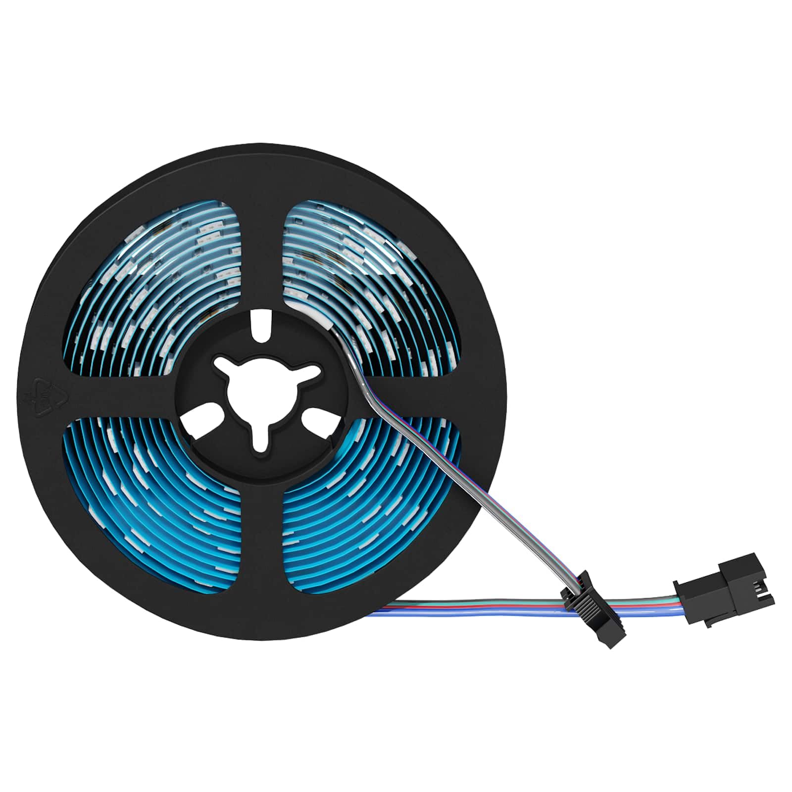Juego de tiras LED 2 unidades negro transparente 2500 mm alimentación USB para interiores diseño moderno con función de cambio de color duradero y flexible iluminación para salón dormitorio
