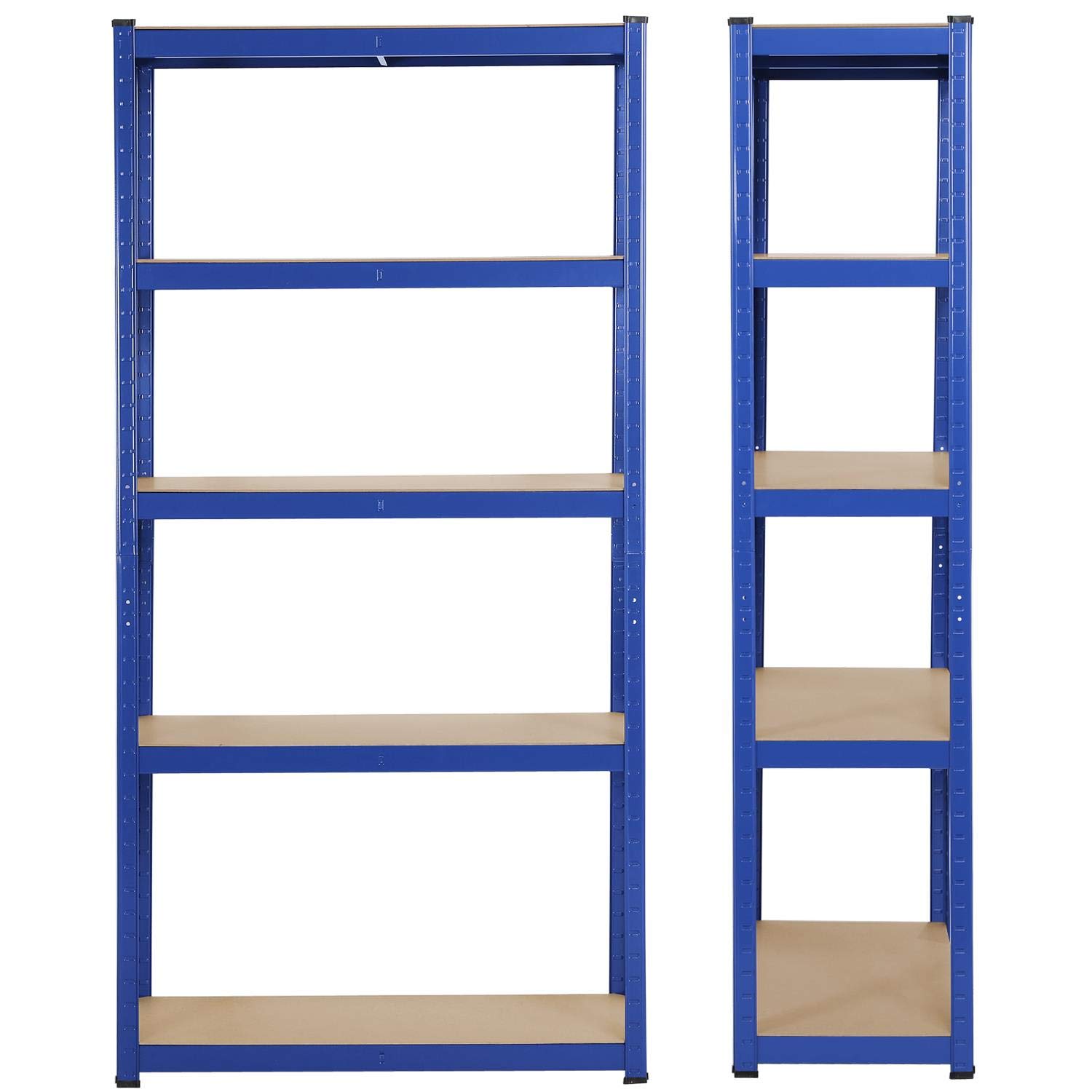 Yaheetech Estantería Metálica de Almacenaje 180x90x40cm Estanteria Trastero de 5 Niveles Estante de Almacenamiento para Garaje Taller sin Tornillos Carga de 875 kg Azul