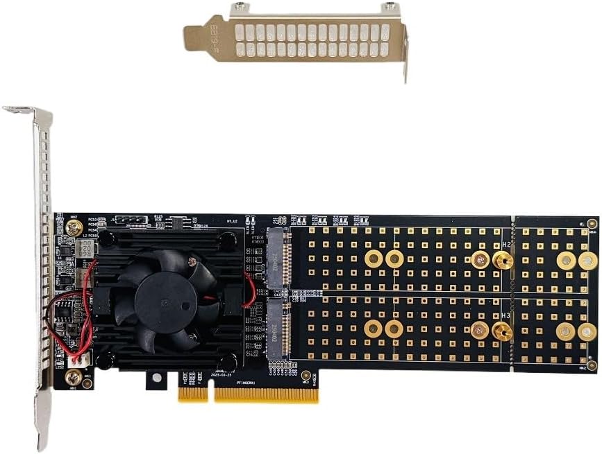 PEX8747 PCIe 3.0 x8 to 4 Ports M.2 NVMe SSD Adapter Card with PLX8747 Direct Mode for ZFS TrueNAS 22110/2280/2260/2242/2230 4* M.2