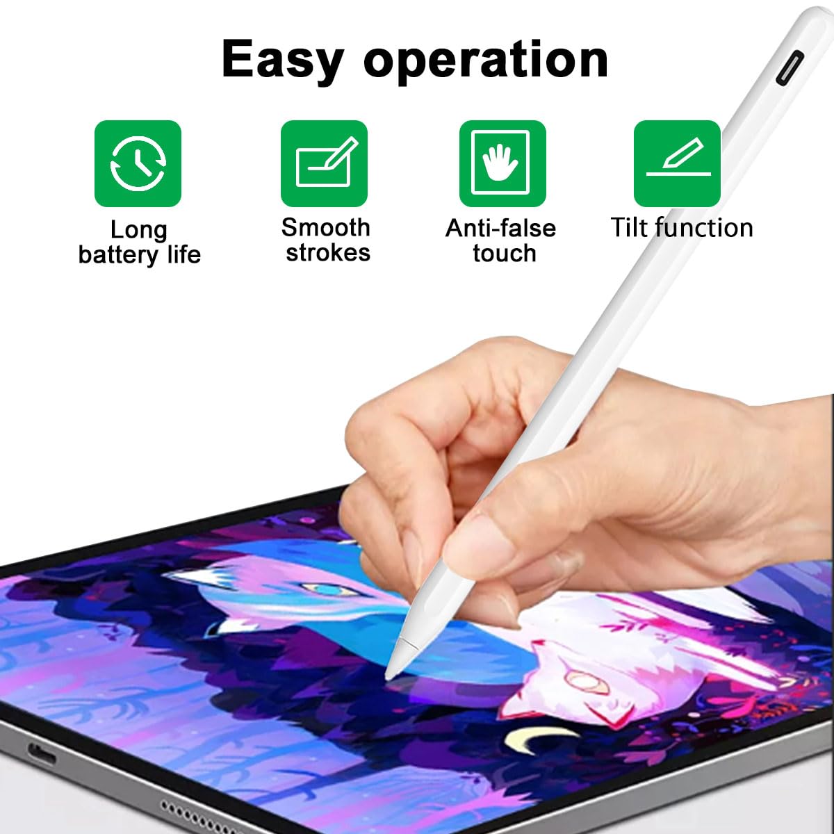 iPad Apple Pencil 3. Nesil (2018-2024) için Stylus Kalem Manyetik