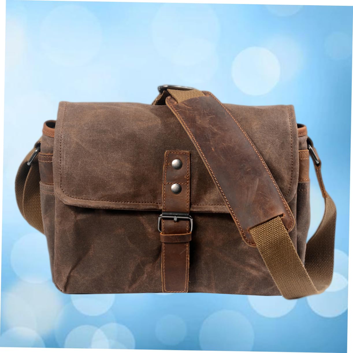Borsa per Fotocamera in Tela Cerata Resistente All'acqua e Agli Urti Tracolla Singola per Uso Quotidiano e Viaggi Spazio per Macchina Fotografica e Obiettivi