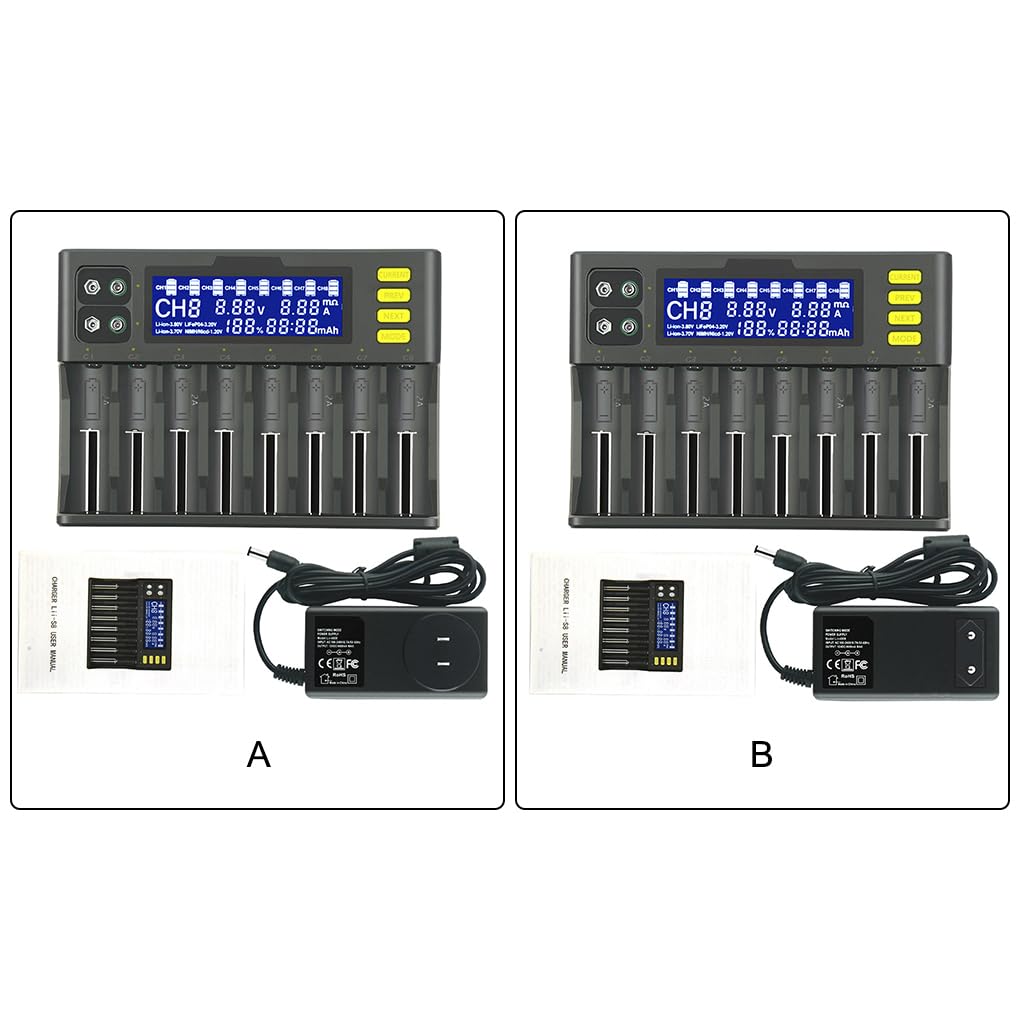 Chargeur de Batterie 9V Affichage numérique AA/AAA Piles Rechargeables Adaptateur de Charge transportant la Charge Voyage pour Le ménage