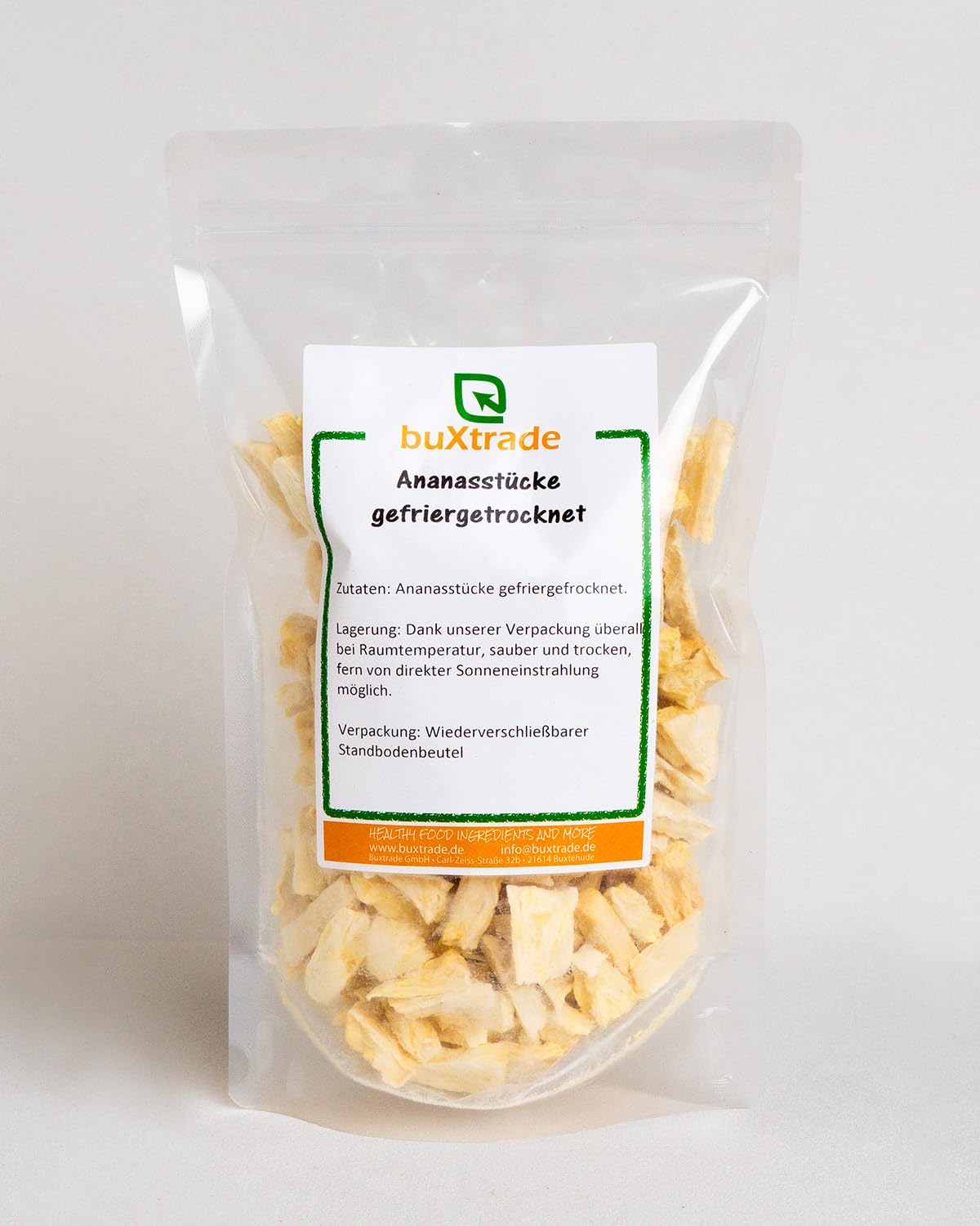 1 kg Gefriergetrocknete Ananasstücke | Ananas | Trockenfrüchte | Fruchtstücke | Buxtrade