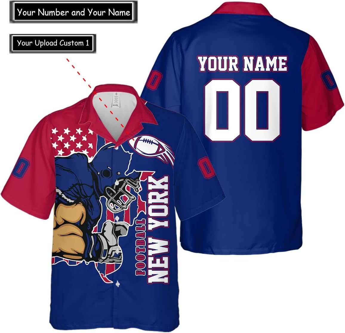 Discover Personalized New York Football Team Giants Hawaiian Shirts for Men, Gift for Fan