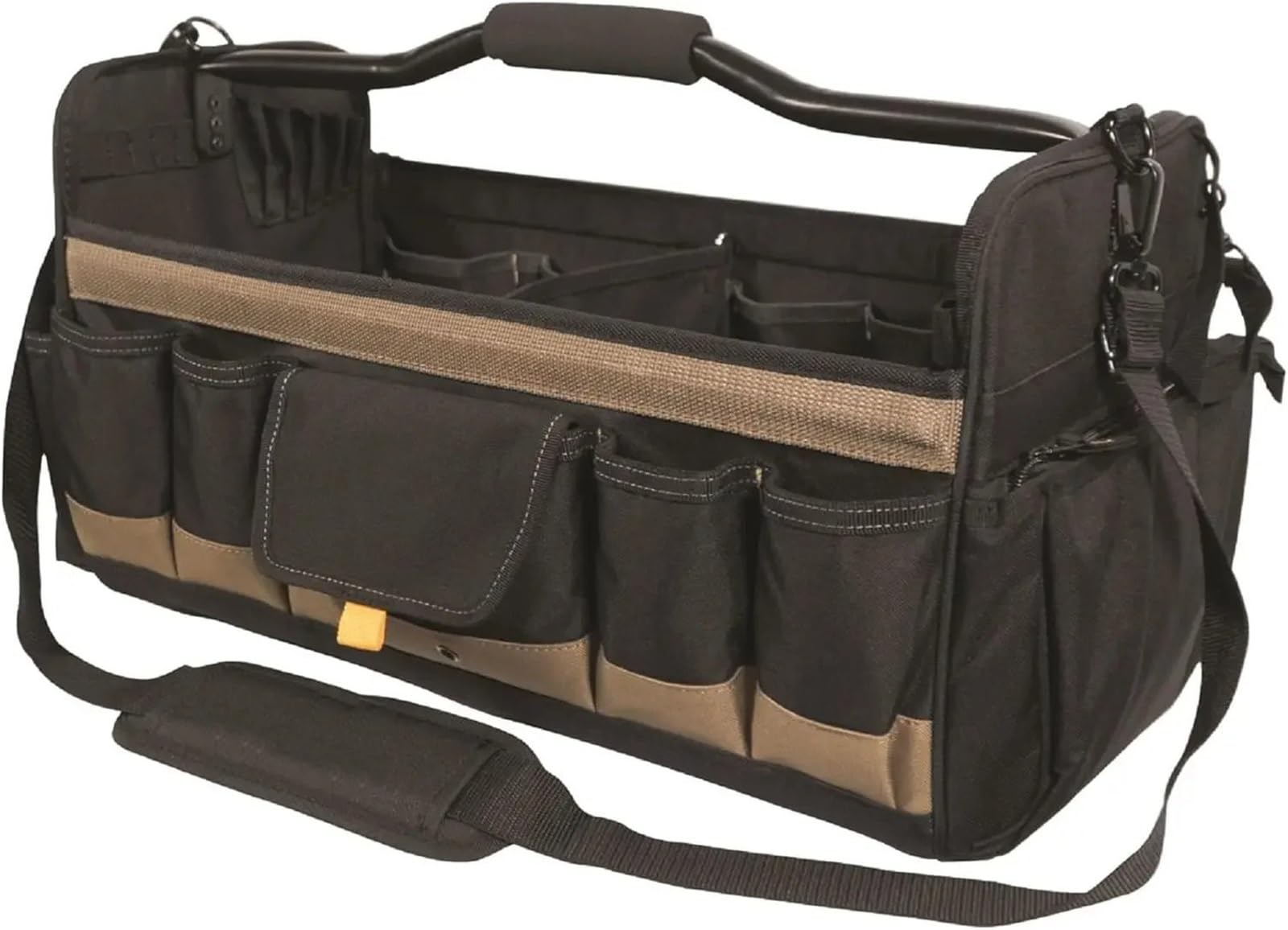 cassetta degli attrezzi Borsa porta attrezzi aperta da 20 pollici Cassetta porta attrezzi Para lato morbido 27 tasche Rastrelliera per attrezzi