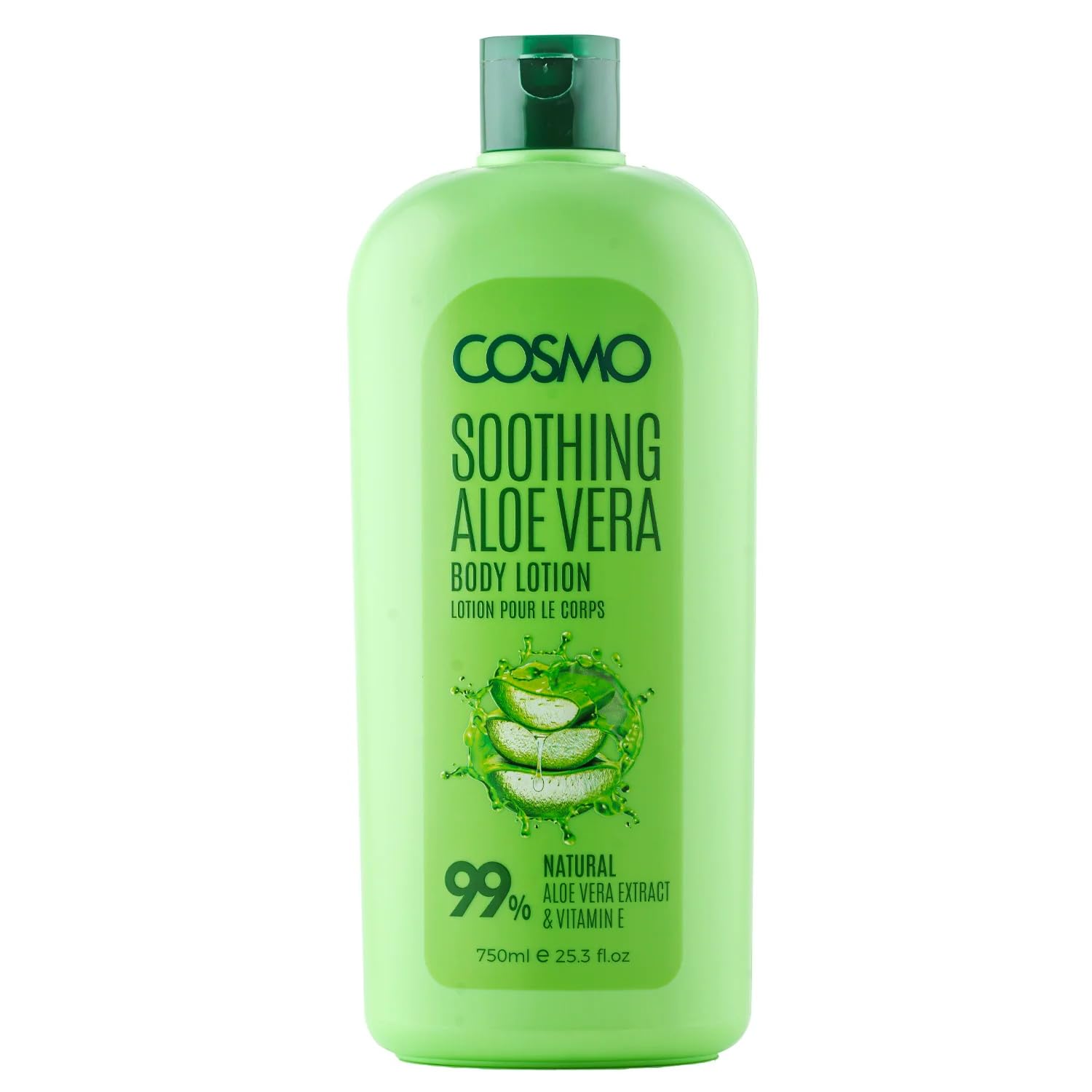 CD COSMO DESIGNSSoothing Aloe Vera Body Lotion 750ml, Natural Aloe Vera Extract and Vitamin E, All Skin Types, Daily Moisturizer Care, for Men and Women