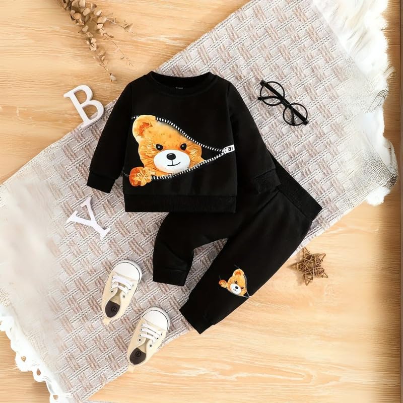 Fommy Baby Clothing Set - Cute Teddy Bear T-Shirt & Pant Outfit for Boys & Girls | Perfect Baby Dress, T-Shirt & Pants Combo | Stylish Baby Wear