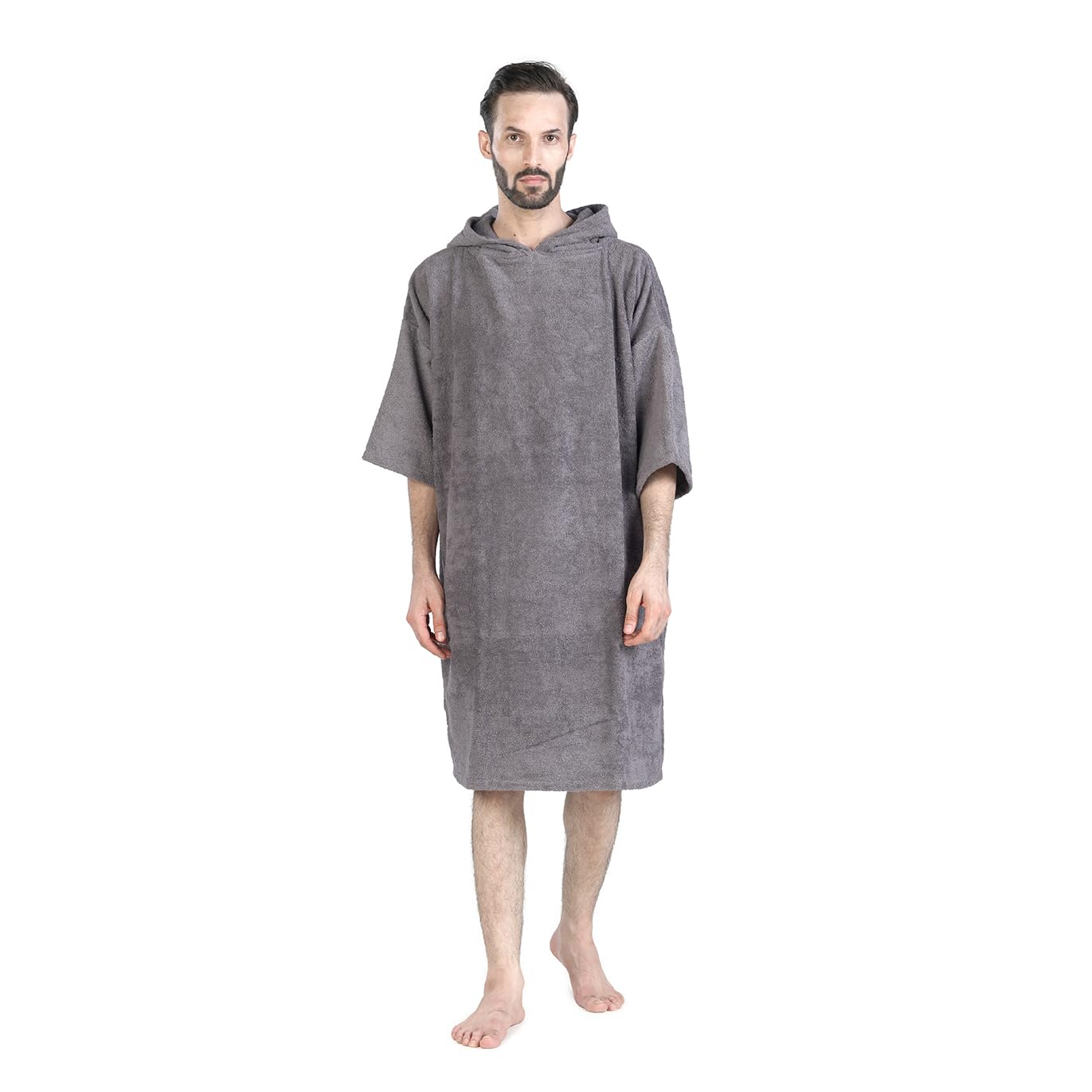 ALLEN & MATEALLEN & MATE 100% COTTON Unisex Hooded Surf Poncho – Towelling Changing Robe, Safety Certified Oversized Drying Towel for Men & Women