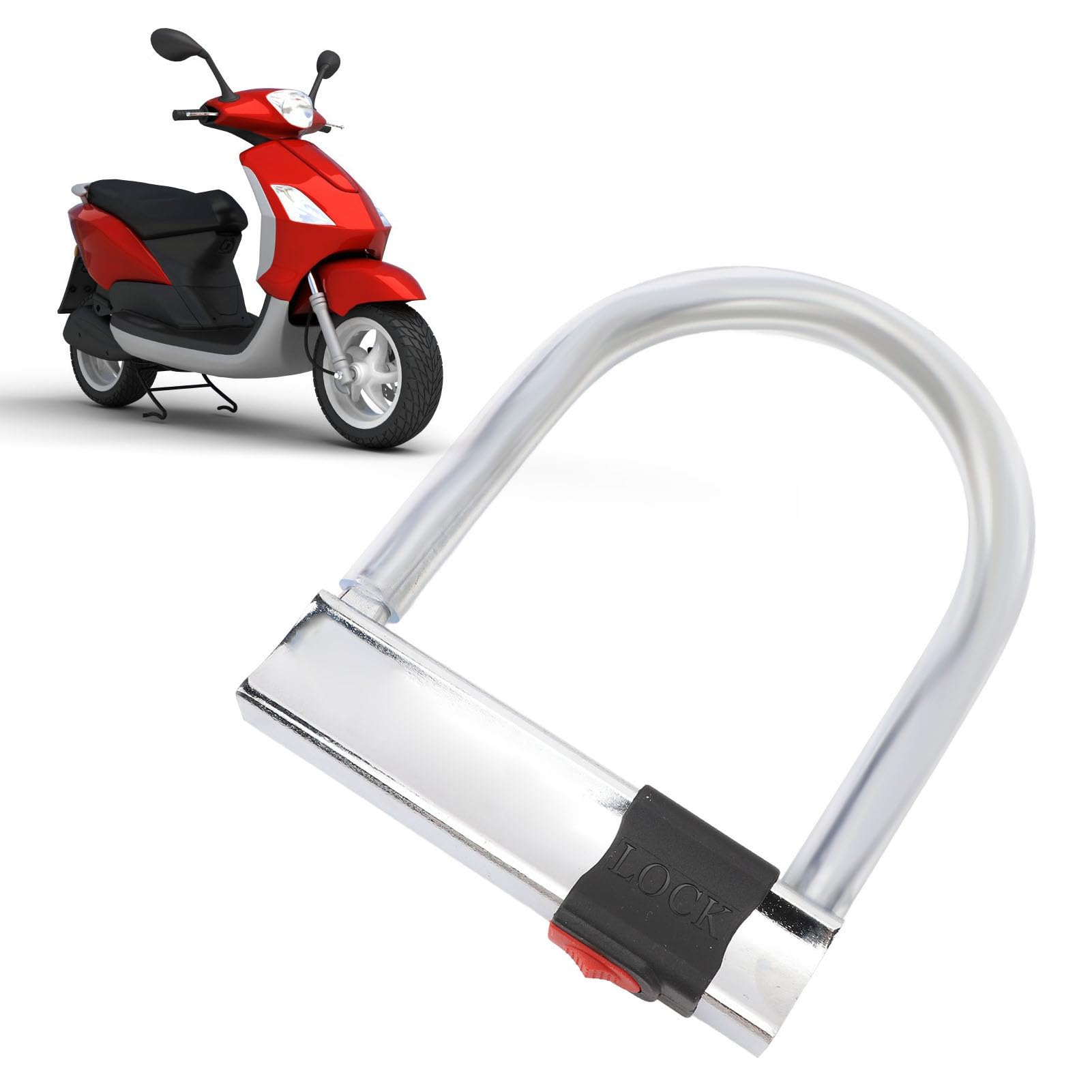 Lucchetto a U per Bici in Acciaio al Carbonio, Lucchetto a U di Sicurezza Antifurto Resistente e Resistente con 3 Chiavi, per Bici elettriche, Motociclette e Tricicli