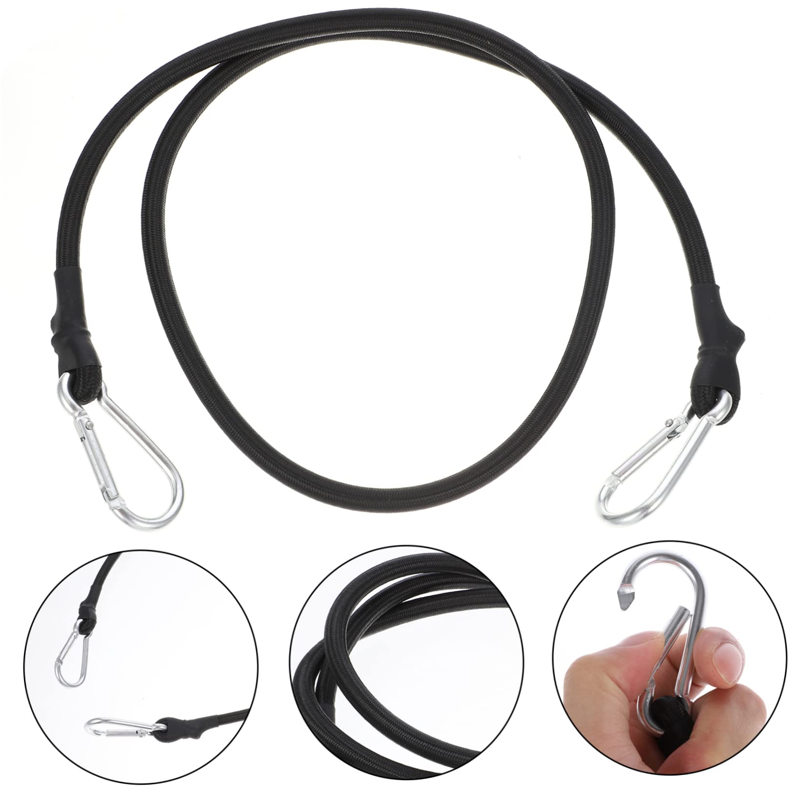 KOMBIUDA 6pezzi Cinghie Bungee Elastiche Regolabili Con Ganci Per Fissaggio Sicuro Di Bagagli Su e Bici Corda Elastico Multifunzionale Nero