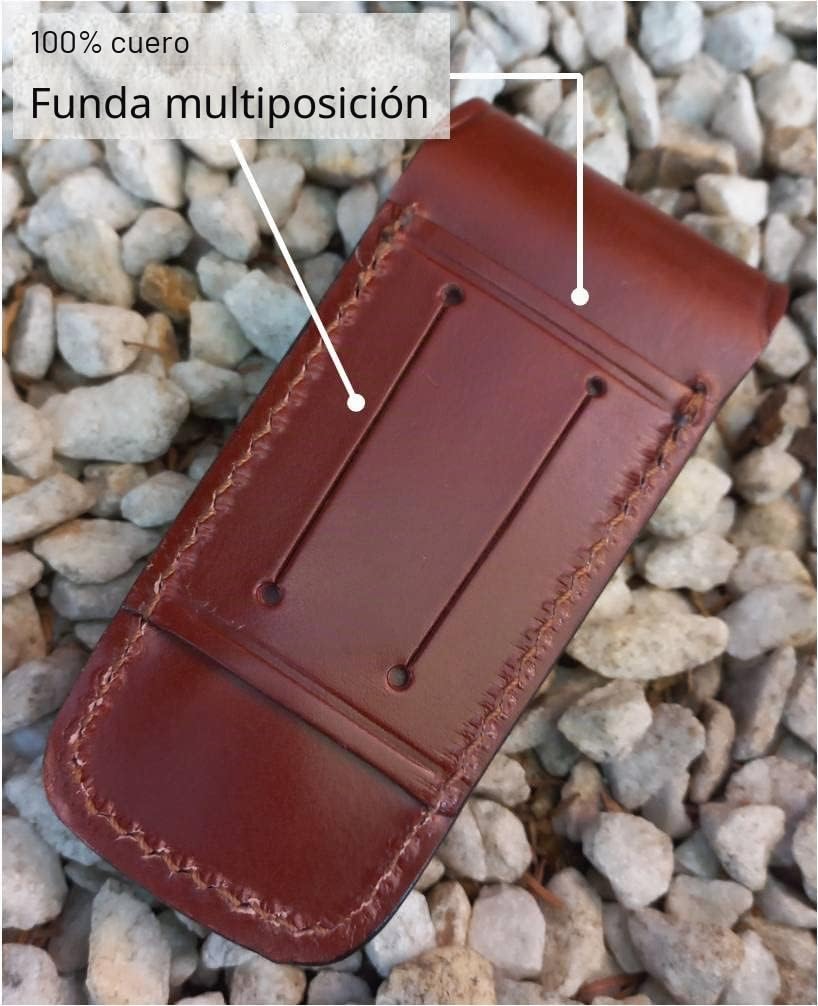 JEO-TEC Nº17 Navaja Deportiva para Bushcraft Campo Supervivencia Caza Monte Outdoor - Hoja de 9,5 cm Sandvik 14C28N - Fabricado en España