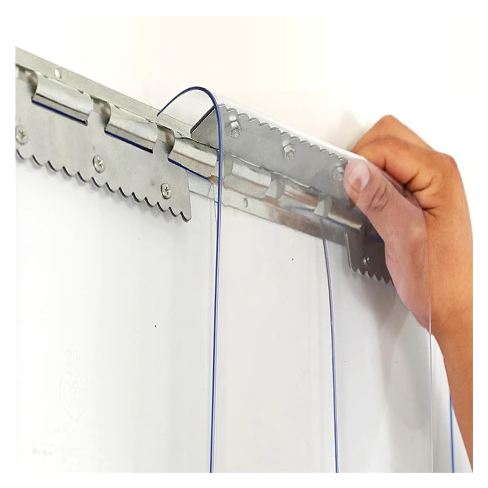 Lanieres Séparation Rideau à Lamelles Verticales Durable Rideaux Porte PVC Entrepôt du Centre Commercial(75x240cm/29.53x94.49in)