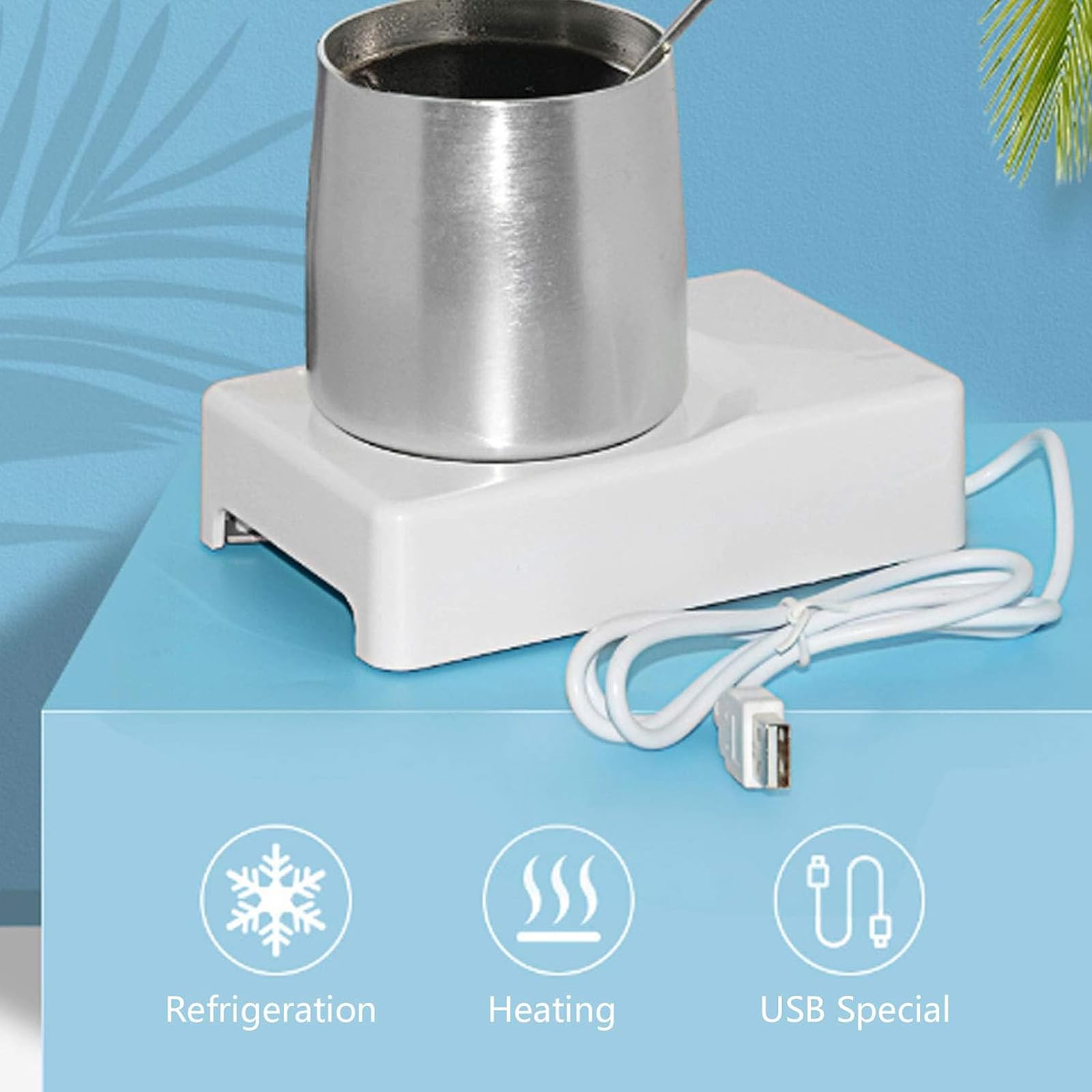 Enfriador De Tazas Eléctrico, Tapete Calefactor De Una Tecla para Calentar Y Enfriar Café, Té, Agua, Cacao, Leche Y Bebidas
