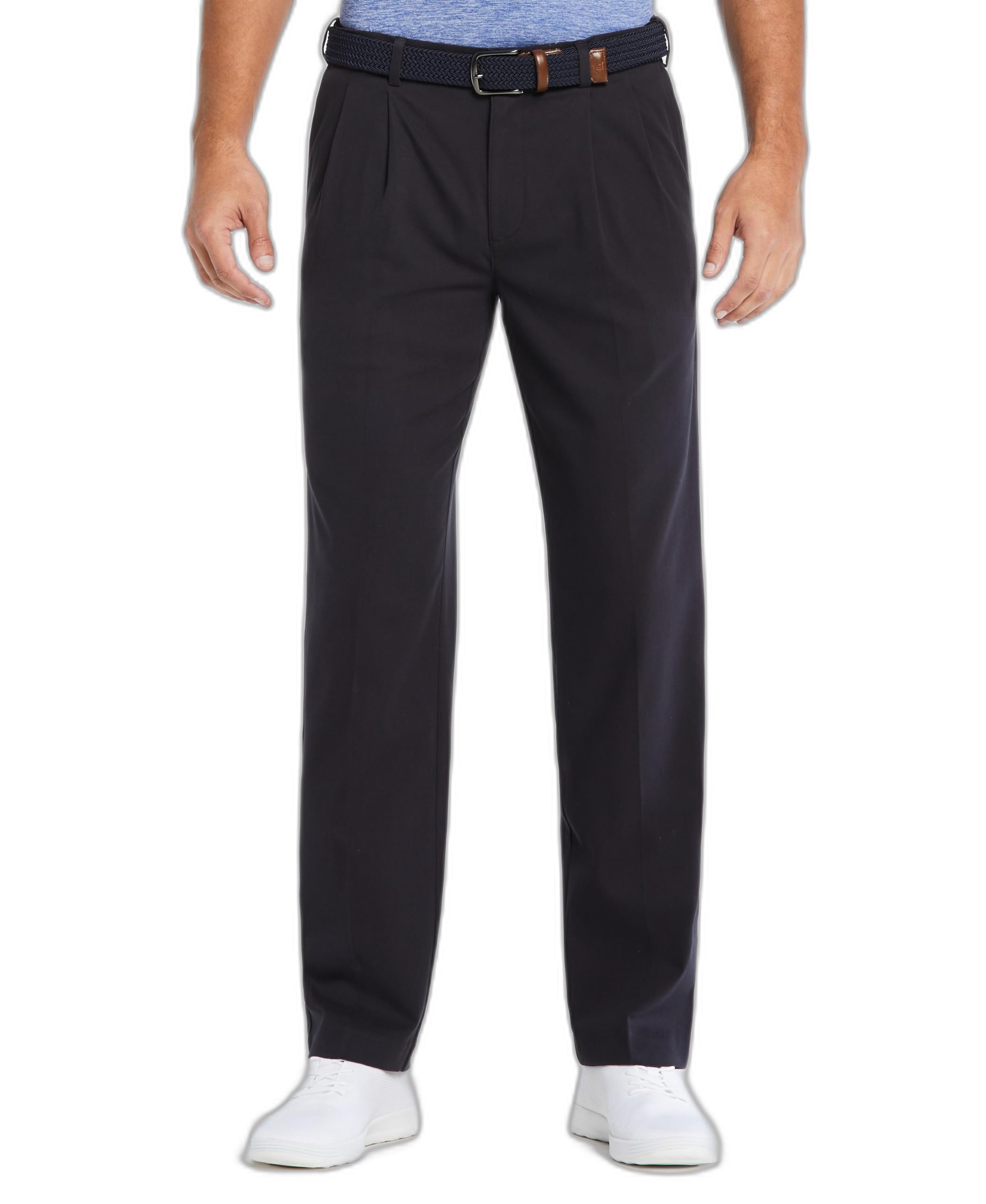 SavaneMen's Ultimate Performance Pleated Chino Pants With Expandable Waistband, Non-Iron Fabric, Stretch Lightweight Twill