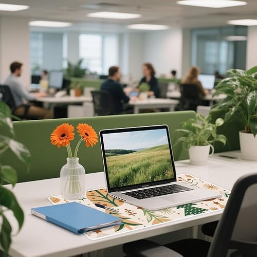 Miniatura 5 de Alfombrilla de mouse retro de árbol marrón grande para juegos con base de goma antideslizante, alfombrilla de escritorio de cara lisa, alfombrilla