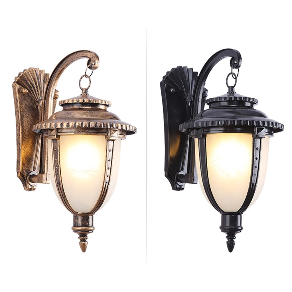 RajoNN Rétro Applique Extérieure Couloir Extérieur Cour Escaliers Terrasse Balcon Lampe Lampe D'allée Créative (Couleur : Svart, Taille : 38x19cm)