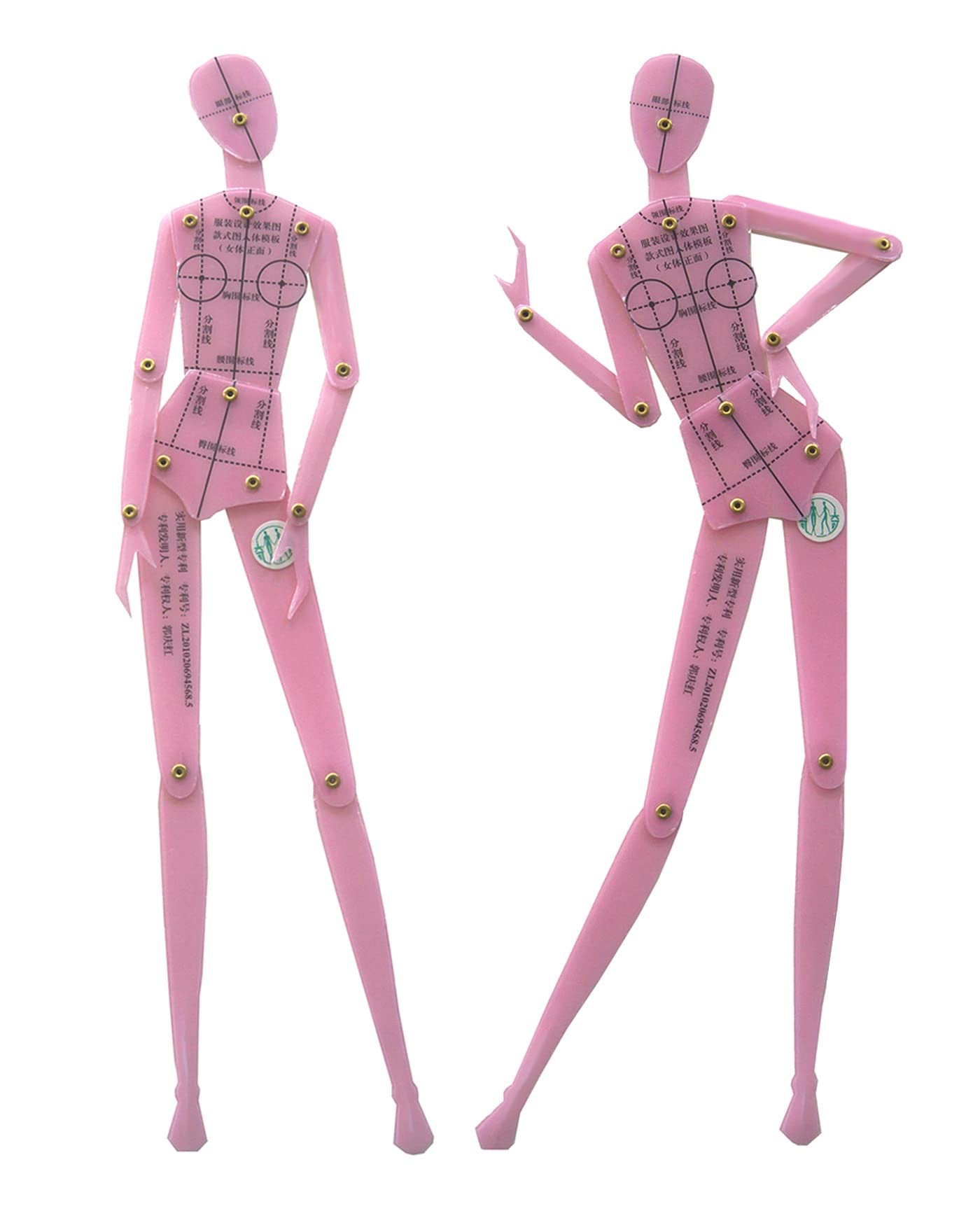 Diseño de prendas de moda del cuerpo humano, plantilla de dibujo a mano dinámico, regla, conjunto de estilos de dibujo con efectos for mujeres,Reglas